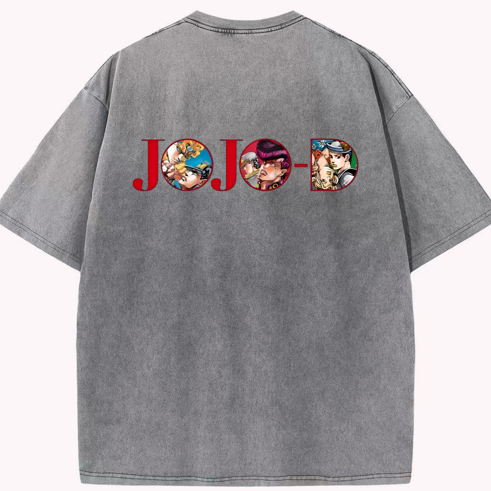 （画像用） ジョジョの奇妙な冒険 JoJo's Bizarre Adventure 綿100% ヴィンテージ風 半袖Tシャツ（背面プリント）