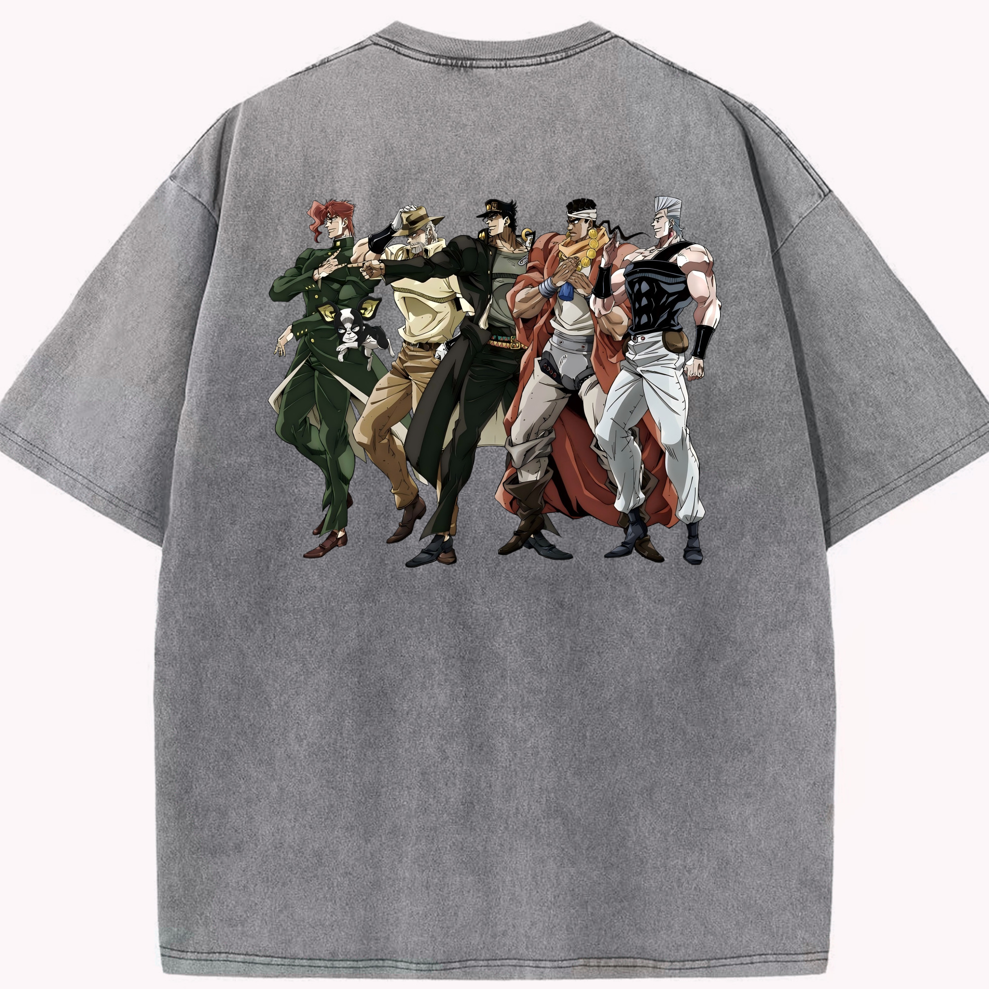 （画像用） ジョジョの奇妙な冒険 JoJo's Bizarre Adventure 綿100% ヴィンテージ風 半袖Tシャツ（背面プリント）