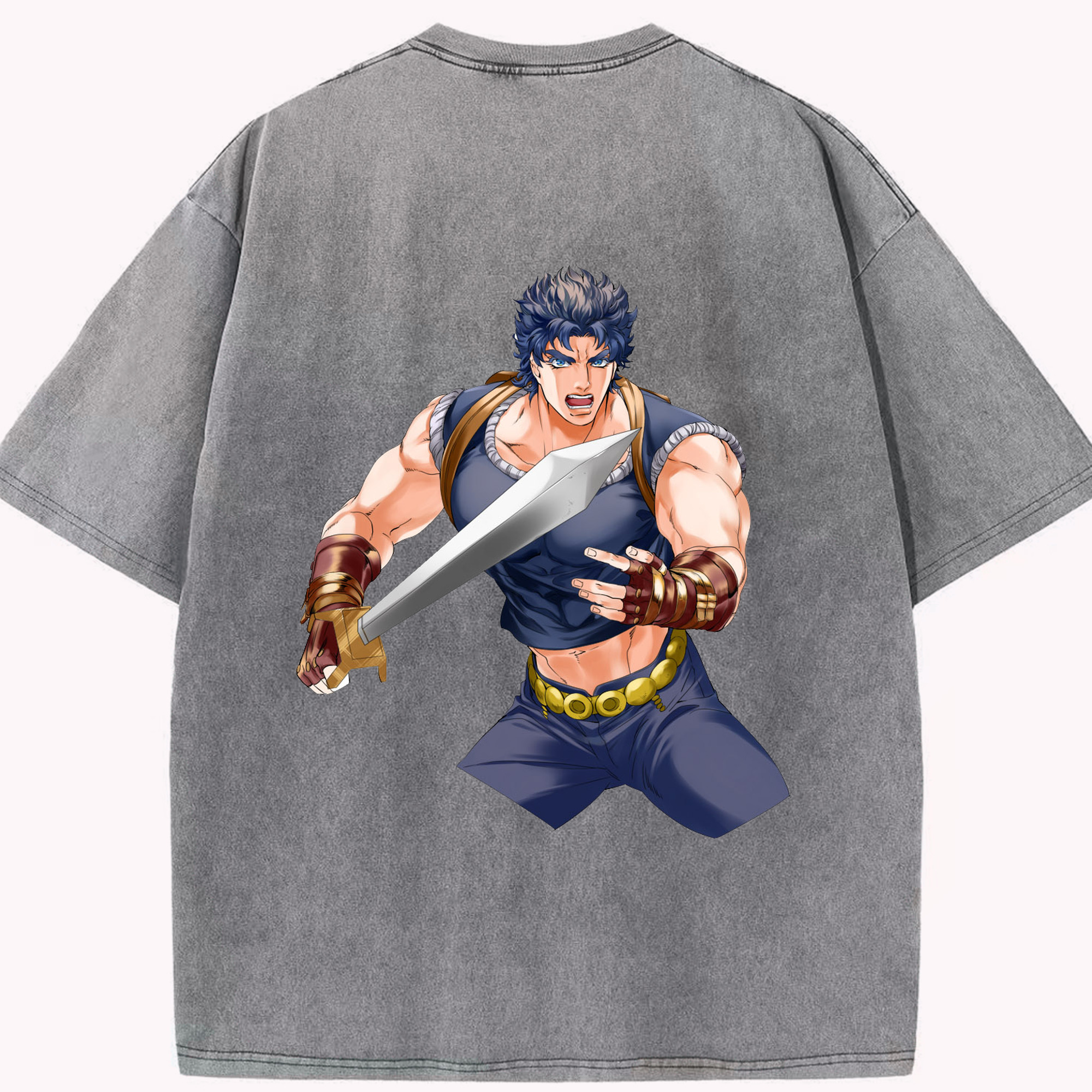 （画像用） ジョジョの奇妙な冒険 /ジョナサン?ジョースター JoJo's Bizarre Adventure Jonathan Joestar 綿100% ヴィンテージ風 半袖Tシャツ（背面プリント）