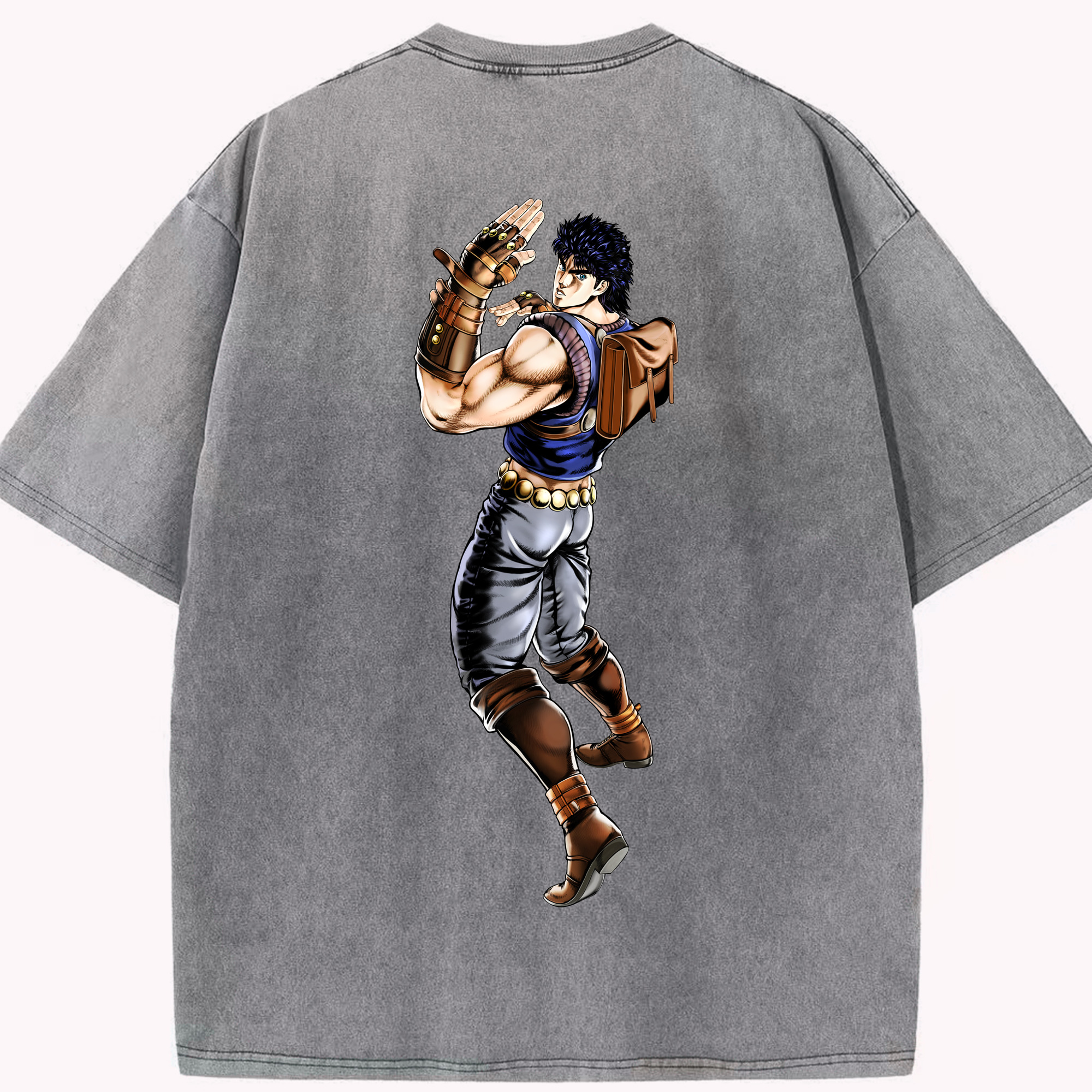 （画像用） ジョジョの奇妙な冒険 /ジョナサン?ジョースター JoJo's Bizarre Adventure Jonathan Joestar 綿100% ヴィンテージ風 半袖Tシャツ（背面プリント）