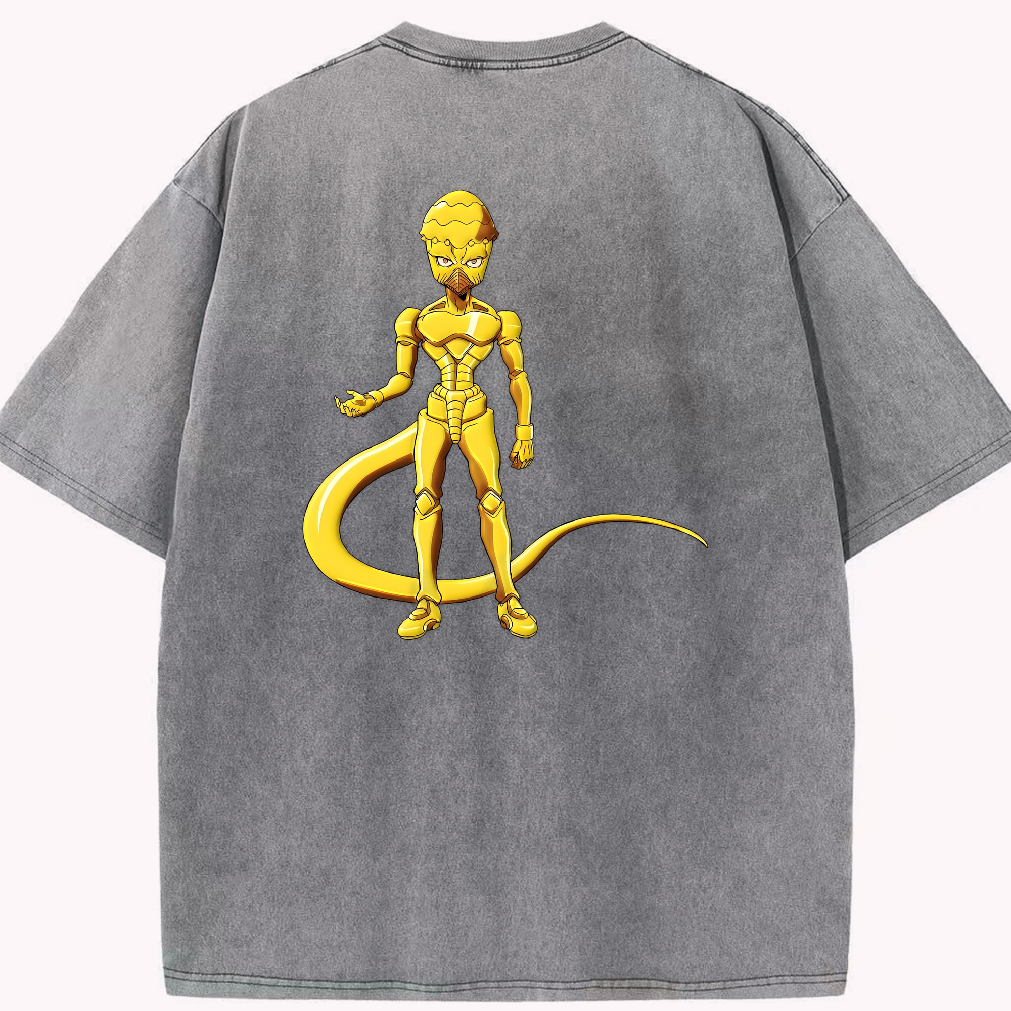 （画像用） ジョジョの奇妙な冒険 おといし あきら JoJo's Bizarre Adventure Akira Otoishi 綿100% ヴィンテージ風 半袖Tシャツ（背面プリント）