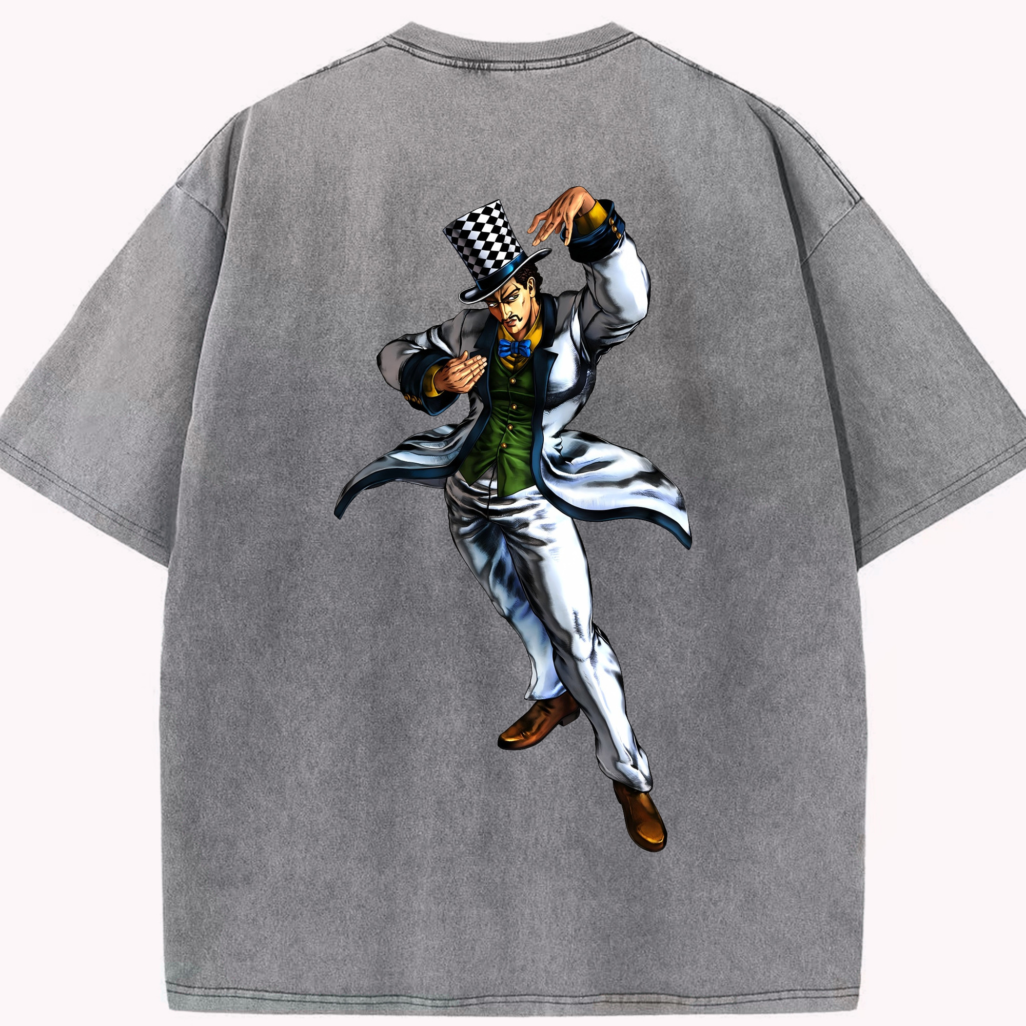 （画像用） ジョジョの奇妙な冒険 ウィル?アントニオ?ツェペリ JoJo's Bizarre Adventure Will Anthonio Zeppeli 綿100% ヴィンテージ風 半袖Tシャツ（背面プリント）