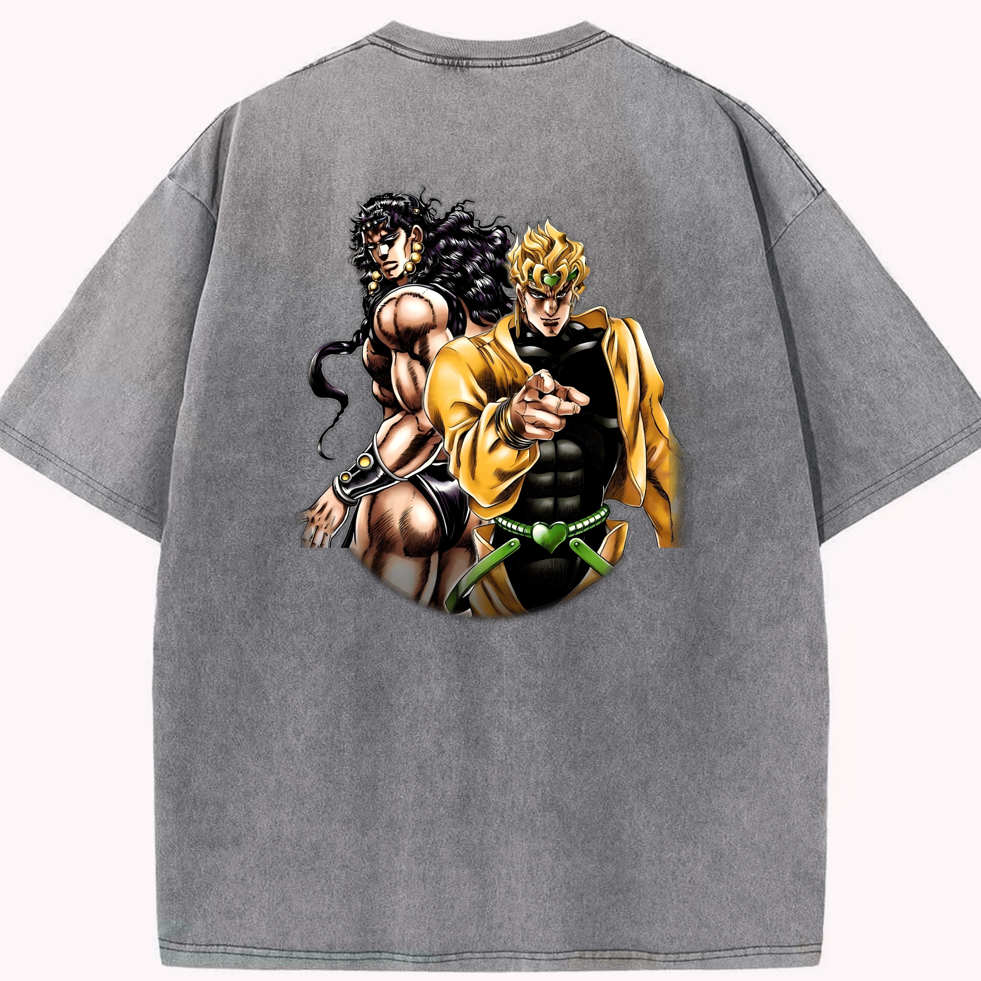 （画像用） ジョジョの奇妙な冒険 ディオ?ブランドー JoJo's Bizarre Adventure Dio Brando 綿100% ヴィンテージ風 半袖Tシャツ（背面プリント）