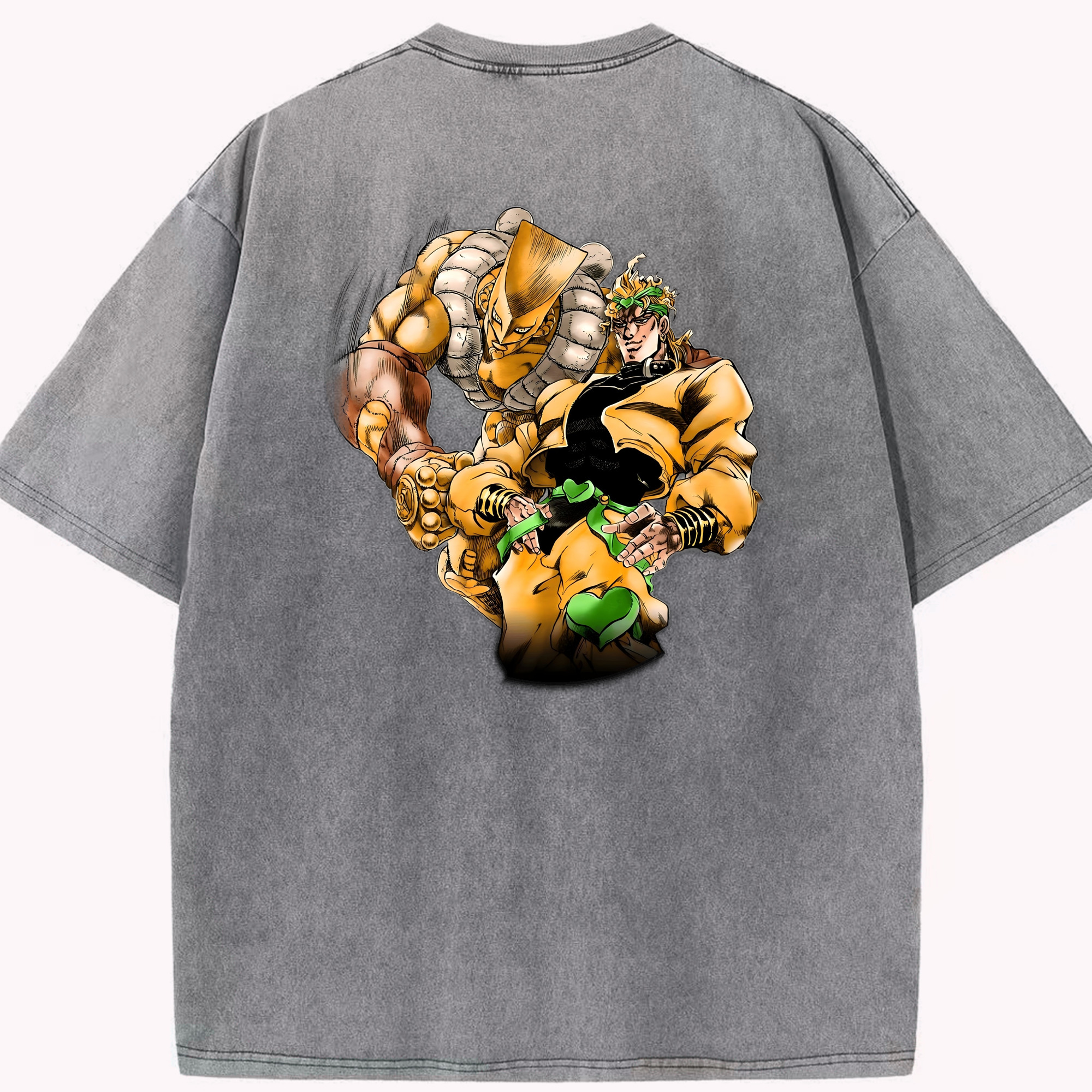 （画像用） ジョジョの奇妙な冒険 ディオ?ブランドー JoJo's Bizarre Adventure Dio Brando 綿100% ヴィンテージ風 半袖Tシャツ（背面プリント）