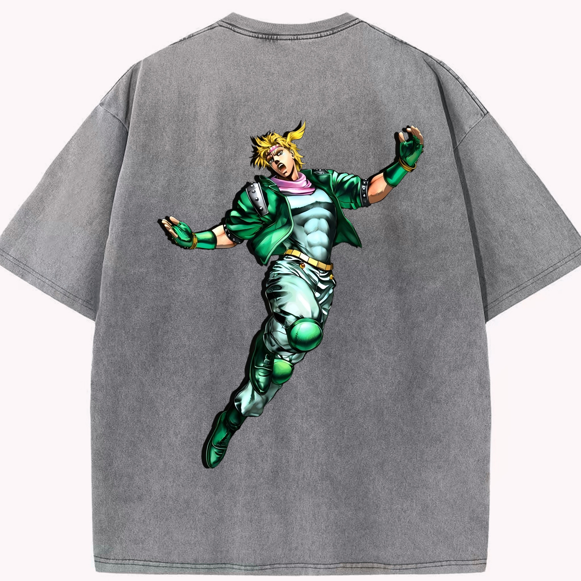 （画像用） ジョジョの奇妙な冒険 ディオ?ブランドー JoJo's Bizarre Adventure Dio Brando 綿100% ヴィンテージ風 半袖Tシャツ（背面プリント）