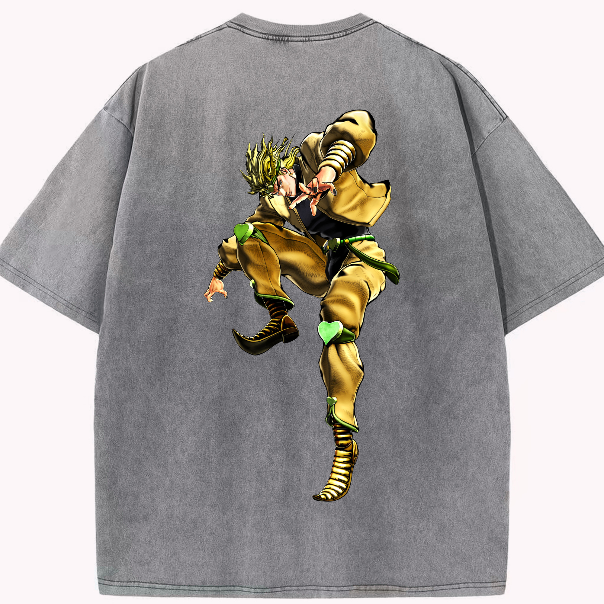 （画像用） ジョジョの奇妙な冒険 ディオ?ブランドー JoJo's Bizarre Adventure Dio Brando 綿100% ヴィンテージ風 半袖Tシャツ（背面プリント）