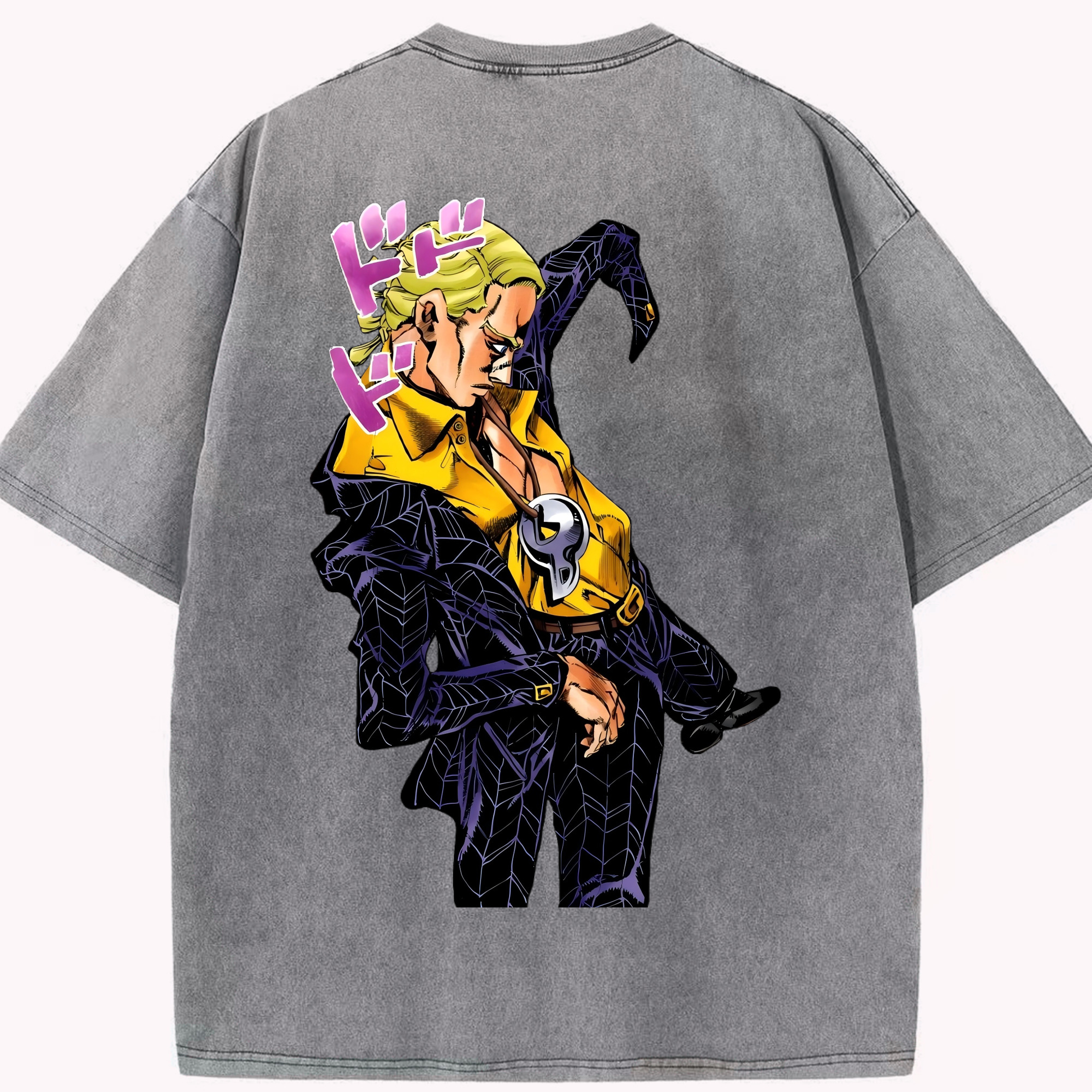 （画像用） ジョジョの奇妙な冒険 プロシュート JoJo's Bizarre Adventure Prosciutto 綿100% ヴィンテージ風 半袖Tシャツ（背面プリント）