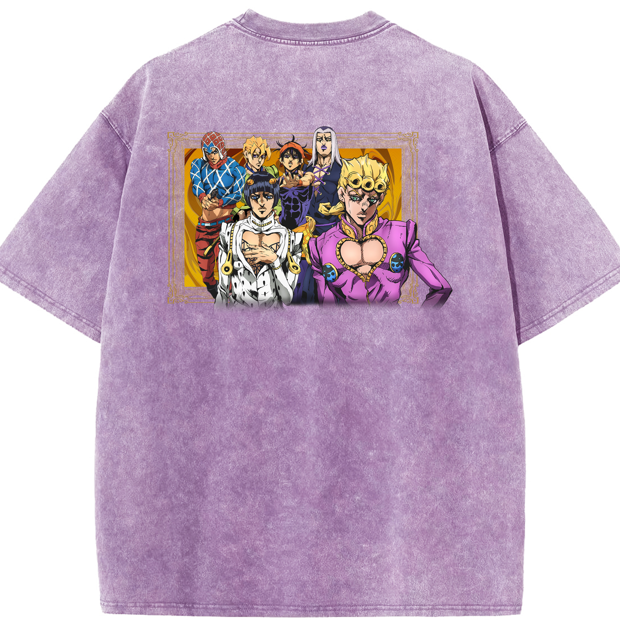 （画像用） ジョジョの奇妙な冒険 ジョルノ?ジョバァーナ JoJo's Bizarre Adventure Giorno Giovanna 綿100% ヴィンテージ風 半袖Tシャツ（背面プリント）