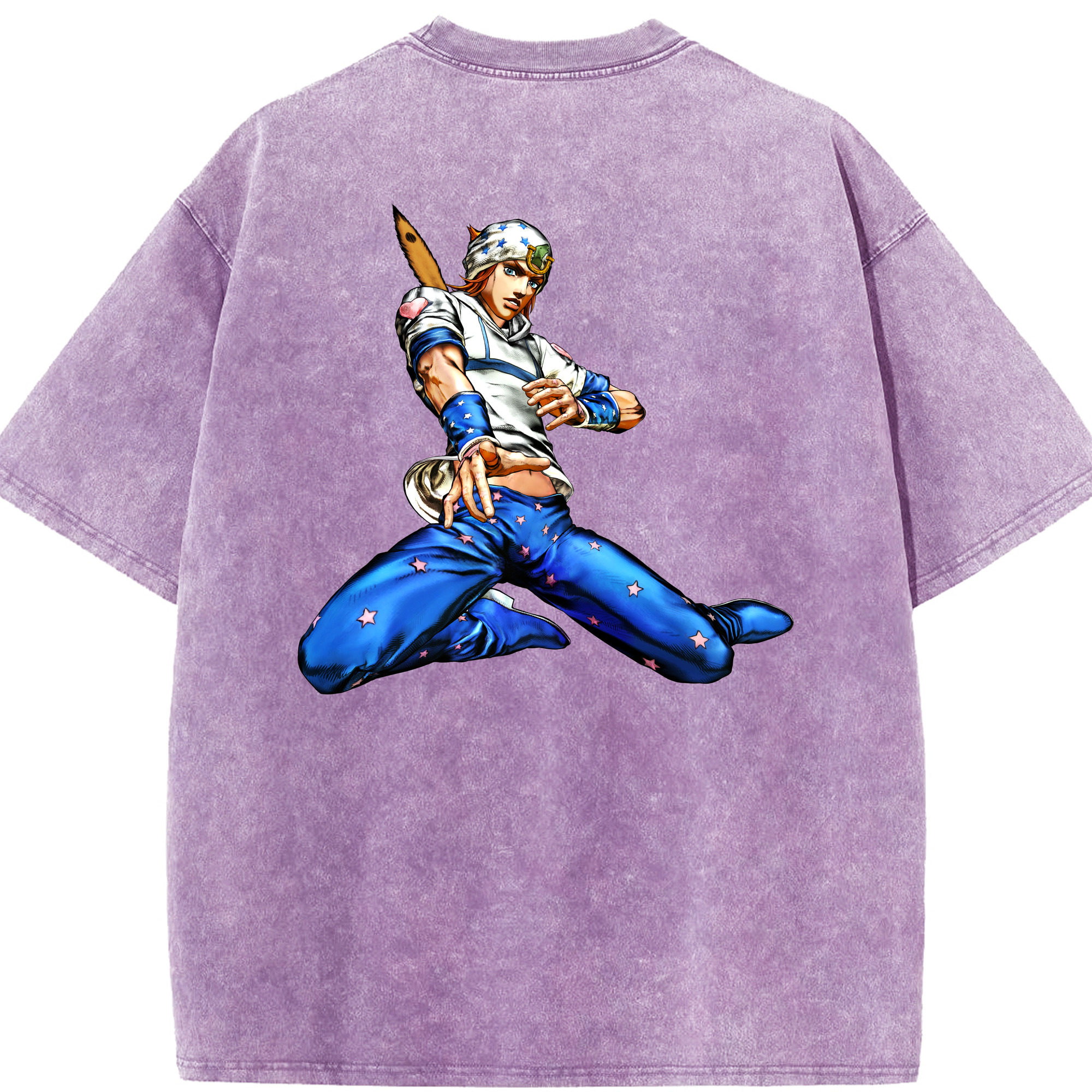 （画像用） ジョジョの奇妙な冒険 ジョナサン?ジョースター JoJo's Bizarre Adventure Jonathan Joestar 綿100% ヴィンテージ風 半袖Tシャツ（背面プリント）