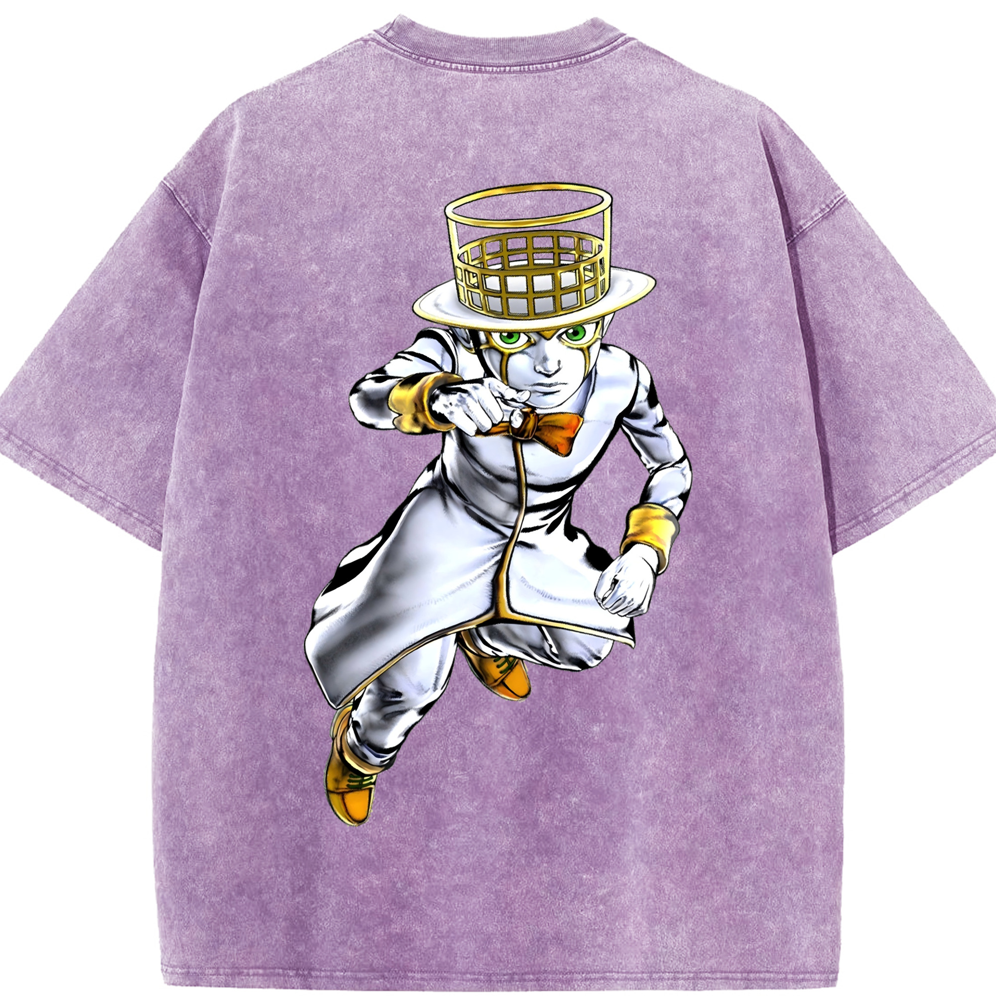 （画像用） ジョジョの奇妙な冒険 岸辺 露伴（きしべ ろはん） JoJo's Bizarre Adventure Rohan Kishibe 綿100% ヴィンテージ風 半袖Tシャツ（背面プリント）