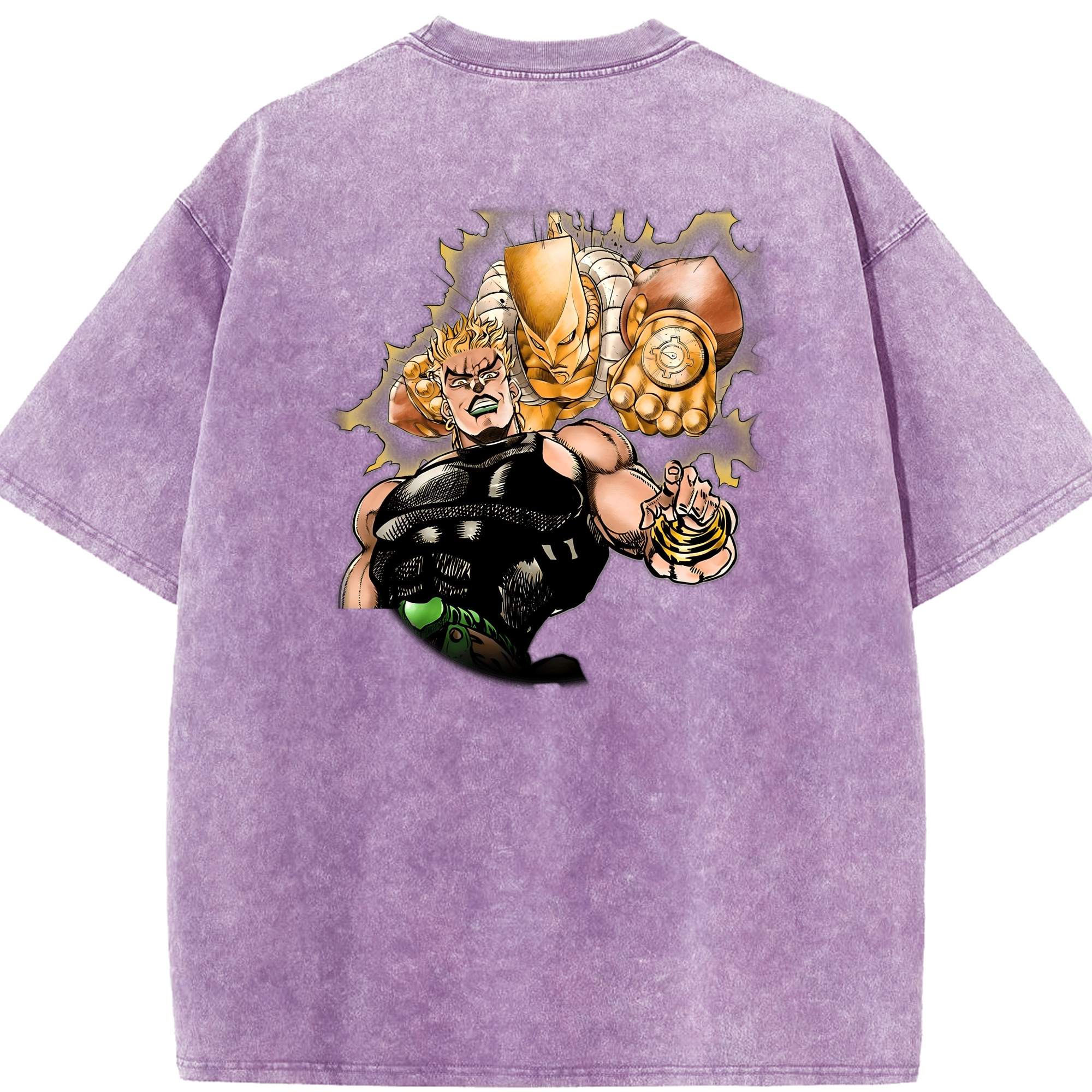 （画像用） ジョジョの奇妙な冒険 ディオ?ブランドー JoJo's Bizarre Adventure Dio Brando 綿100% ヴィンテージ風 半袖Tシャツ（背面プリント）