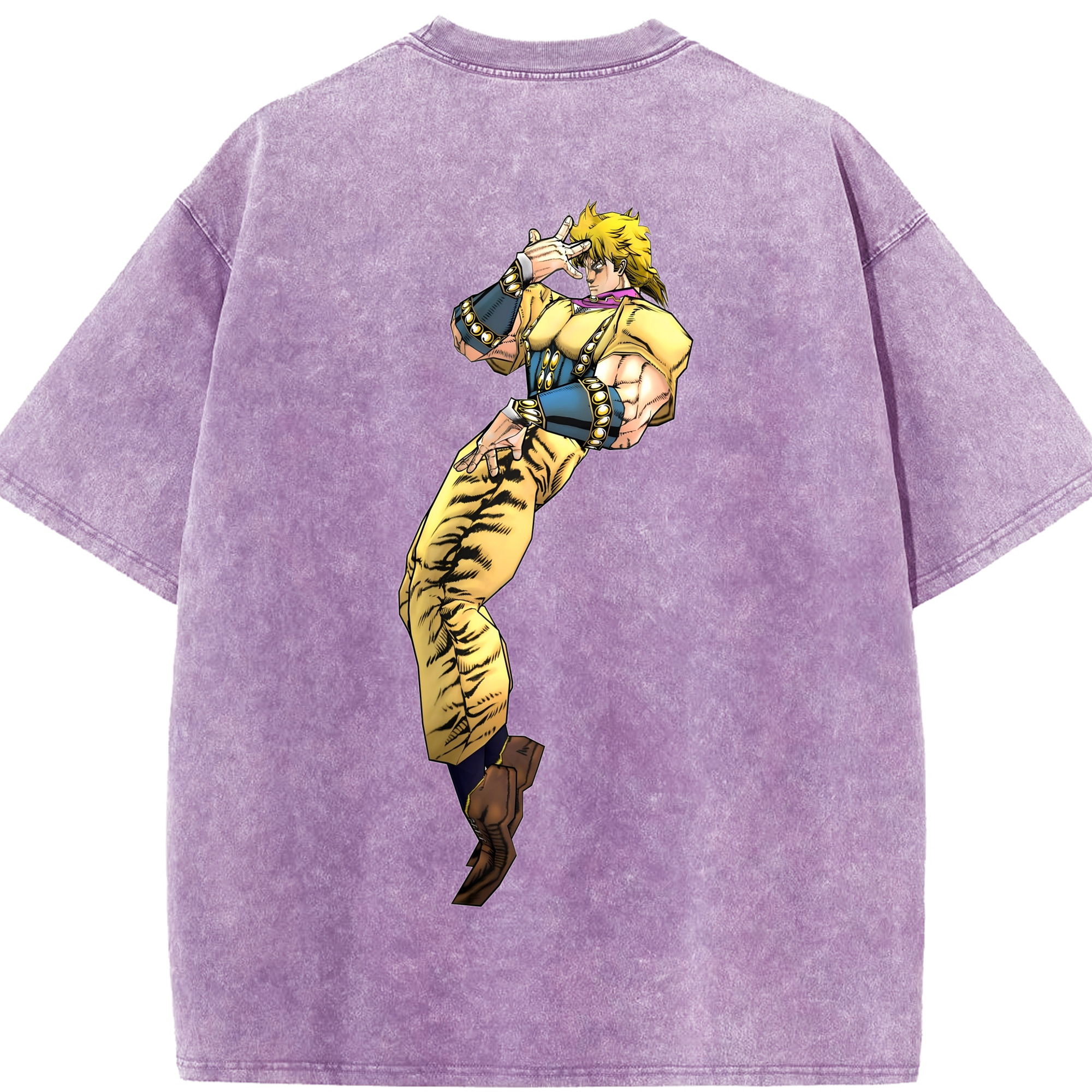 （画像用） ジョジョの奇妙な冒険 ディオ?ブランドー JoJo's Bizarre Adventure Dio Brando 綿100% ヴィンテージ風 半袖Tシャツ（背面プリント）