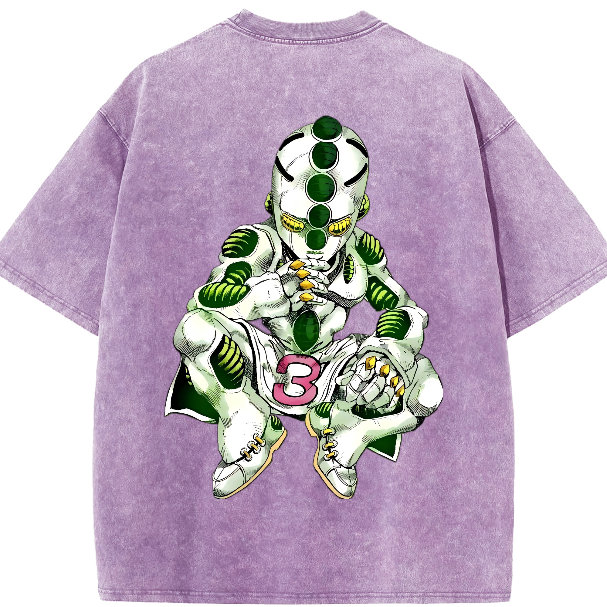 （画像用） ジョジョの奇妙な冒険 広瀨康一 JoJo's Bizarre Adventure Hirose Koichi 綿100% ヴィンテージ風 半袖Tシャツ（背面プリント）