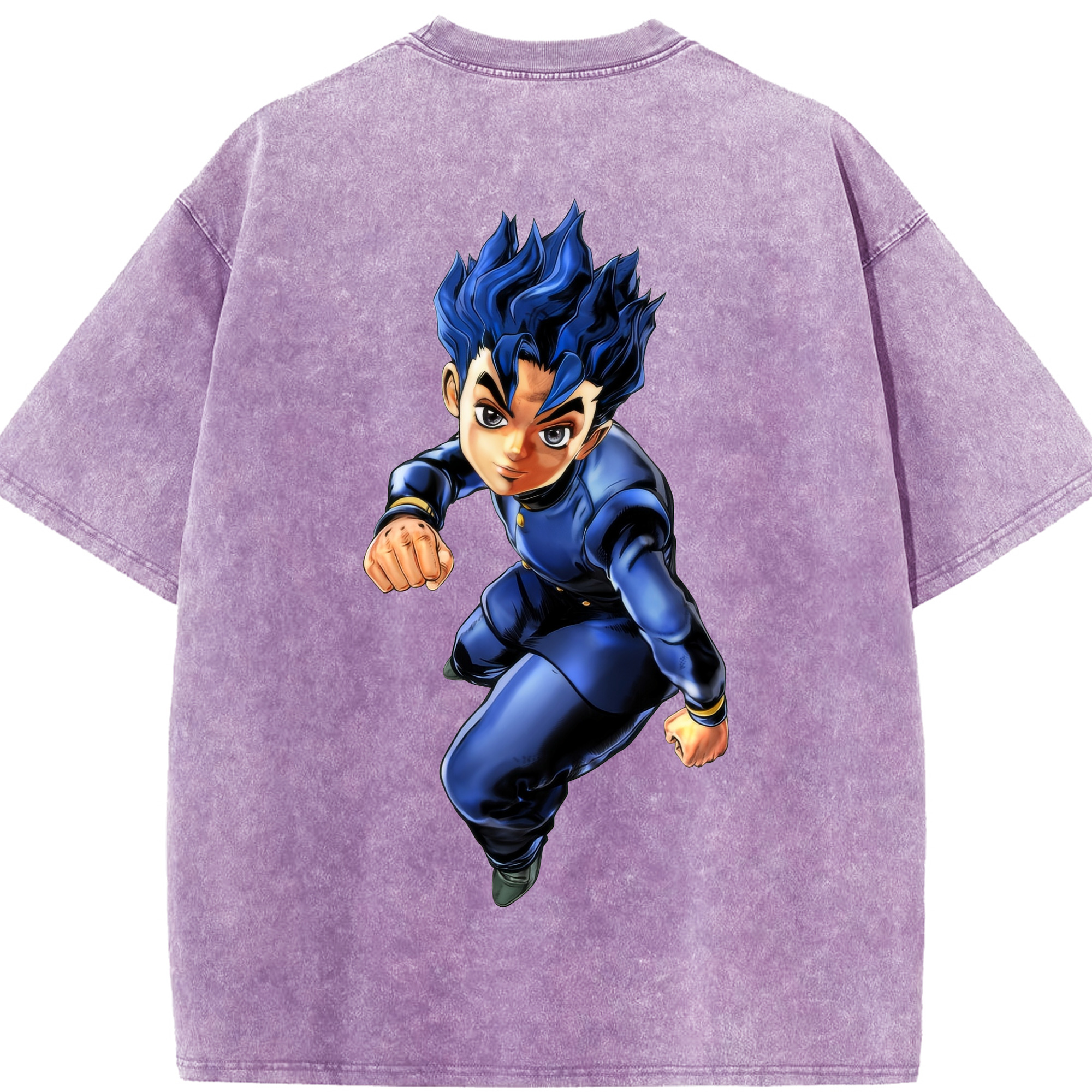（画像用） ジョジョの奇妙な冒険 広瀨康一 JoJo's Bizarre Adventure Hirose Koichi 綿100% ヴィンテージ風 半袖Tシャツ（背面プリント）
