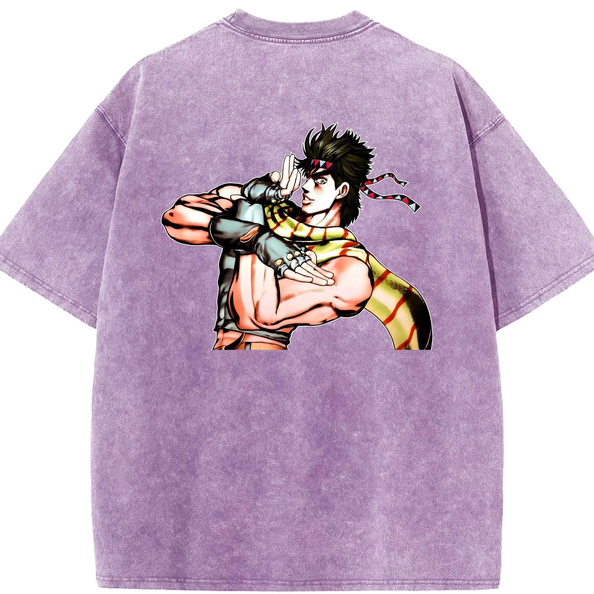 （画像用） ジョジョの奇妙な冒険 ジョセフ?ジョースター JoJo's Bizarre Adventure Joseph Joestar 綿100% ヴィンテージ風 半袖Tシャツ（背面プリント）