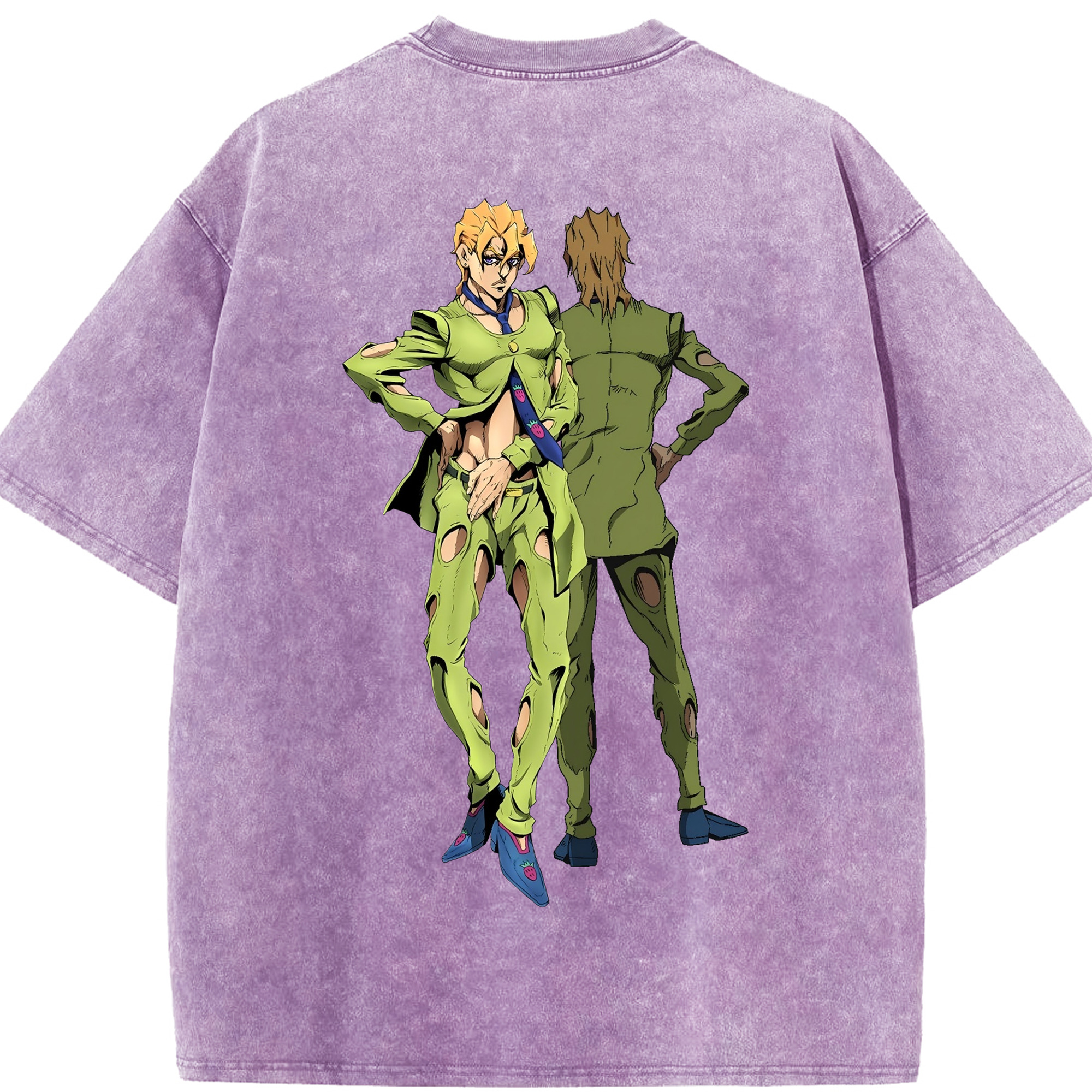 （画像用） ジョジョの奇妙な冒険 パンナコッタ?フー JoJo's Bizarre Adventure Pannacotta Fugo 綿100% ヴィンテージ風 半袖Tシャツ（背面プリント）