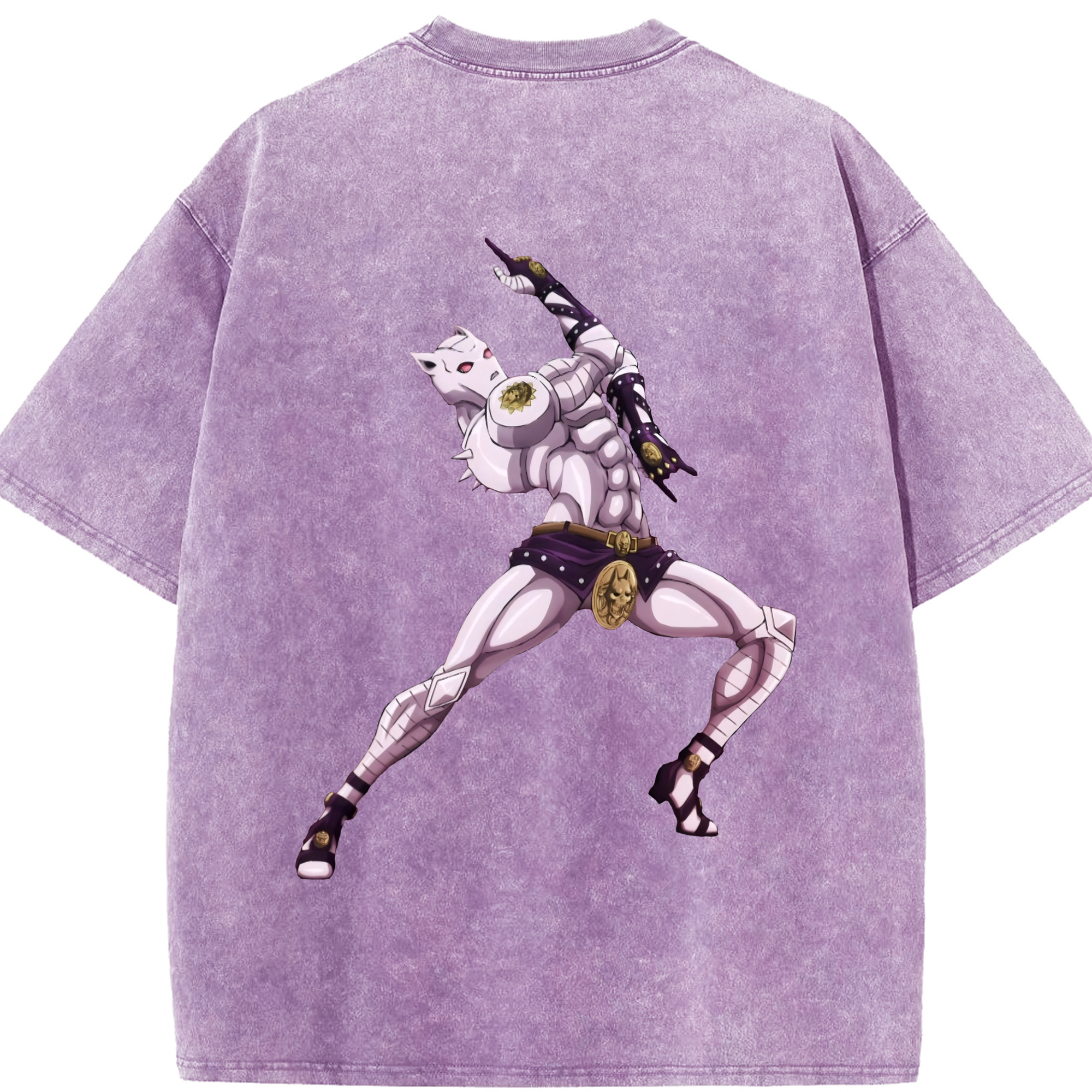 （画像用） ジョジョの奇妙な冒険 きら よしかげ JoJo's Bizarre Adventure Kira Yoshikage 綿100% ヴィンテージ風 半袖Tシャツ（背面プリント）