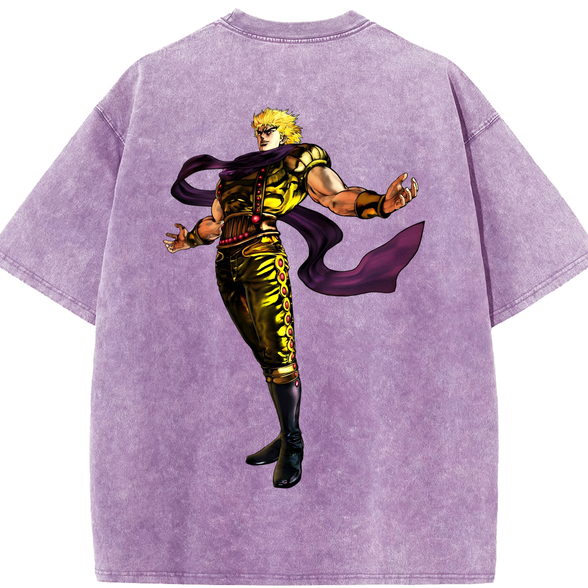 （画像用） ジョジョの奇妙な冒険 ディオ?ブランドー JoJo's Bizarre Adventure Dio Brando 綿100% ヴィンテージ風 半袖Tシャツ（背面プリント）