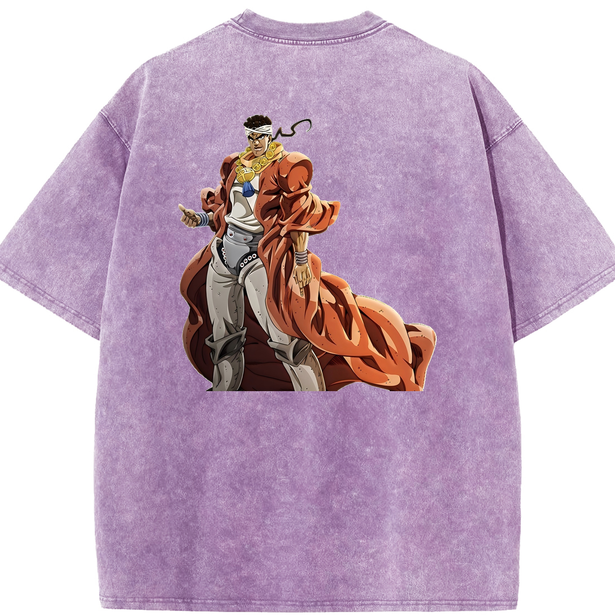（画像用） ジョジョの奇妙な冒険 ムハンマド?アブドゥル JoJo's Bizarre Adventure Muhammad Avdol 綿100% ヴィンテージ風 半袖Tシャツ（背面プリント）
