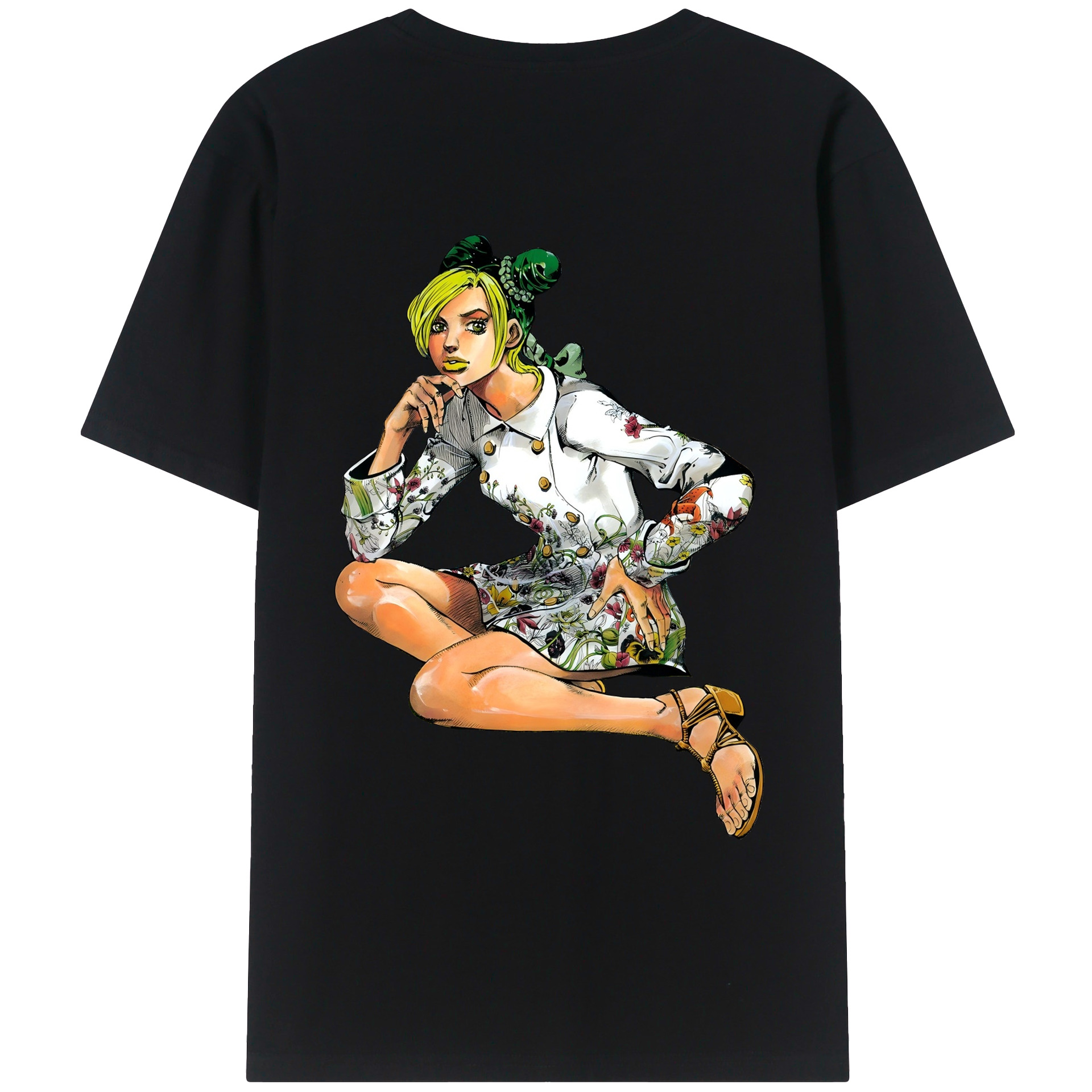 （画像用） "ジョジョの奇妙な冒険 くうじょう ジョリーン JoJo's Bizarre Adventure Jolyne Cujoh " 綿100％ メンズ半袖Tシャツ（バックプリント） 通気性