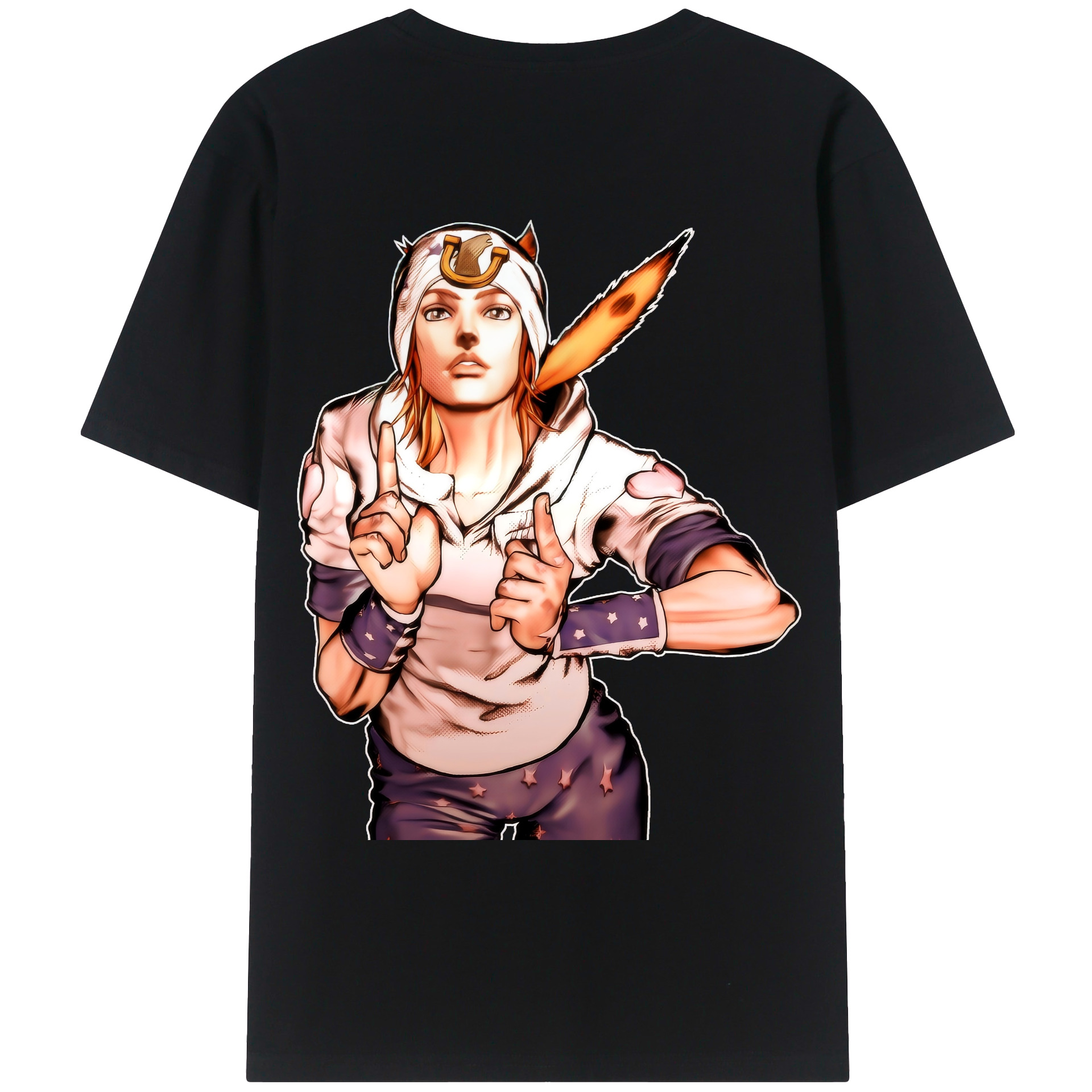 （画像用） ジョジョの奇妙な冒険 ジョナサン?ジョースター JoJo's Bizarre Adventure Jonathan Joestar 綿100％ メンズ半袖Tシャツ（バックプリント） 通気性