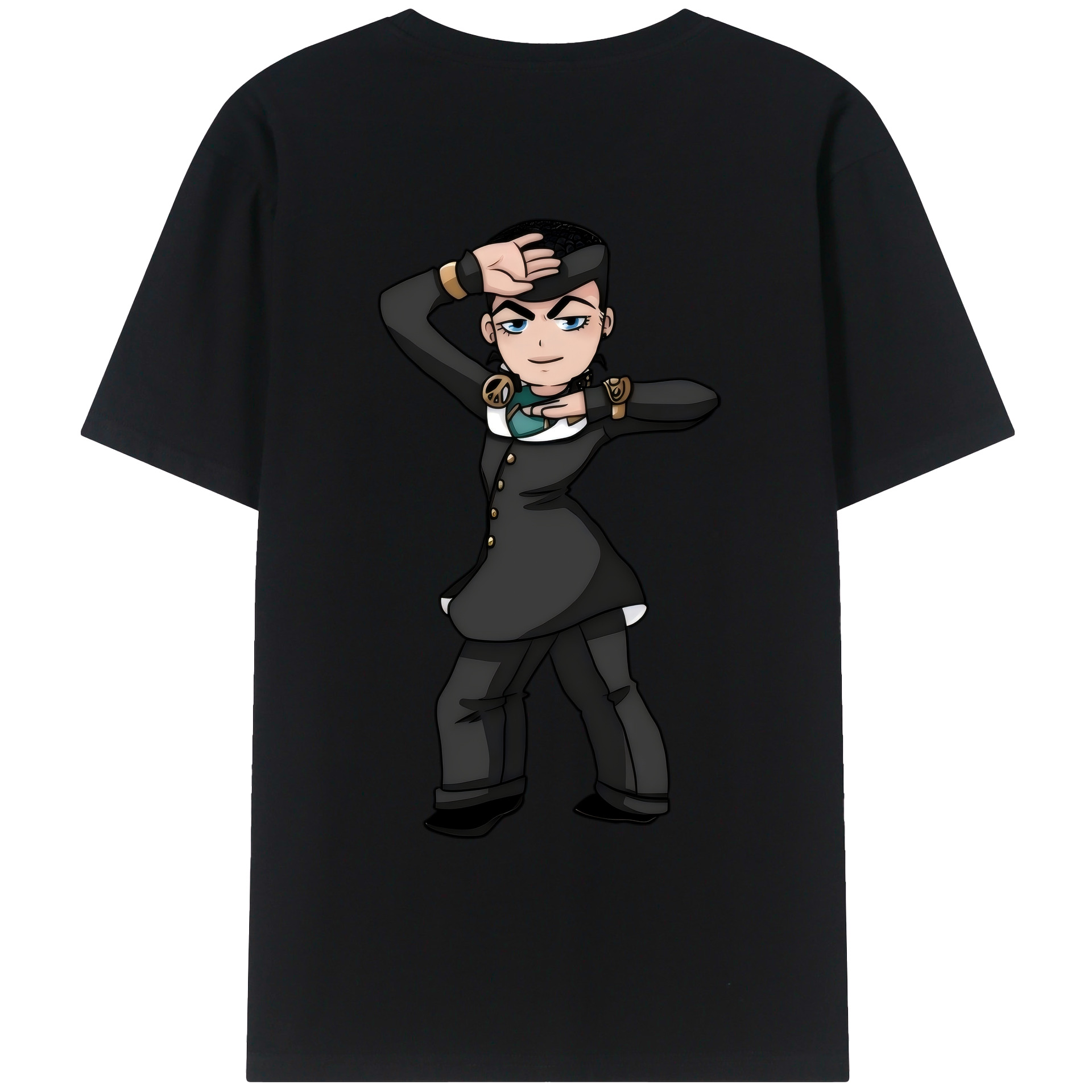 （画像用） ジョジョの奇妙な冒険 ひがしかた じょうすけ JoJo's Bizarre Adventure Higashikata Josuke 綿100％ メンズ半袖Tシャツ（バックプリント） 通気性