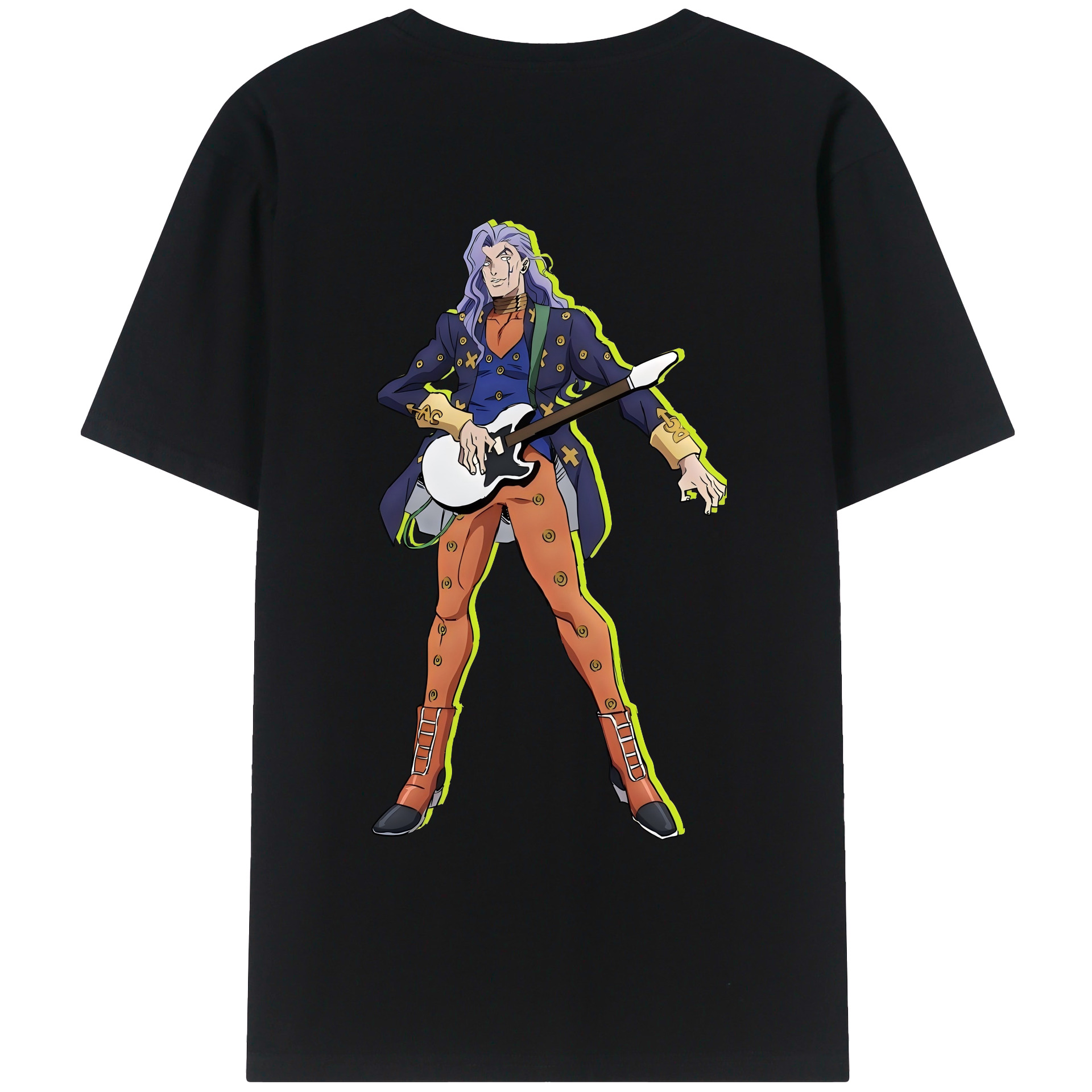 （画像用） ジョジョの奇妙な冒険 おといし あきら JoJo's Bizarre Adventure Akira Otoishi 綿100％ メンズ半袖Tシャツ（バックプリント） 通気性