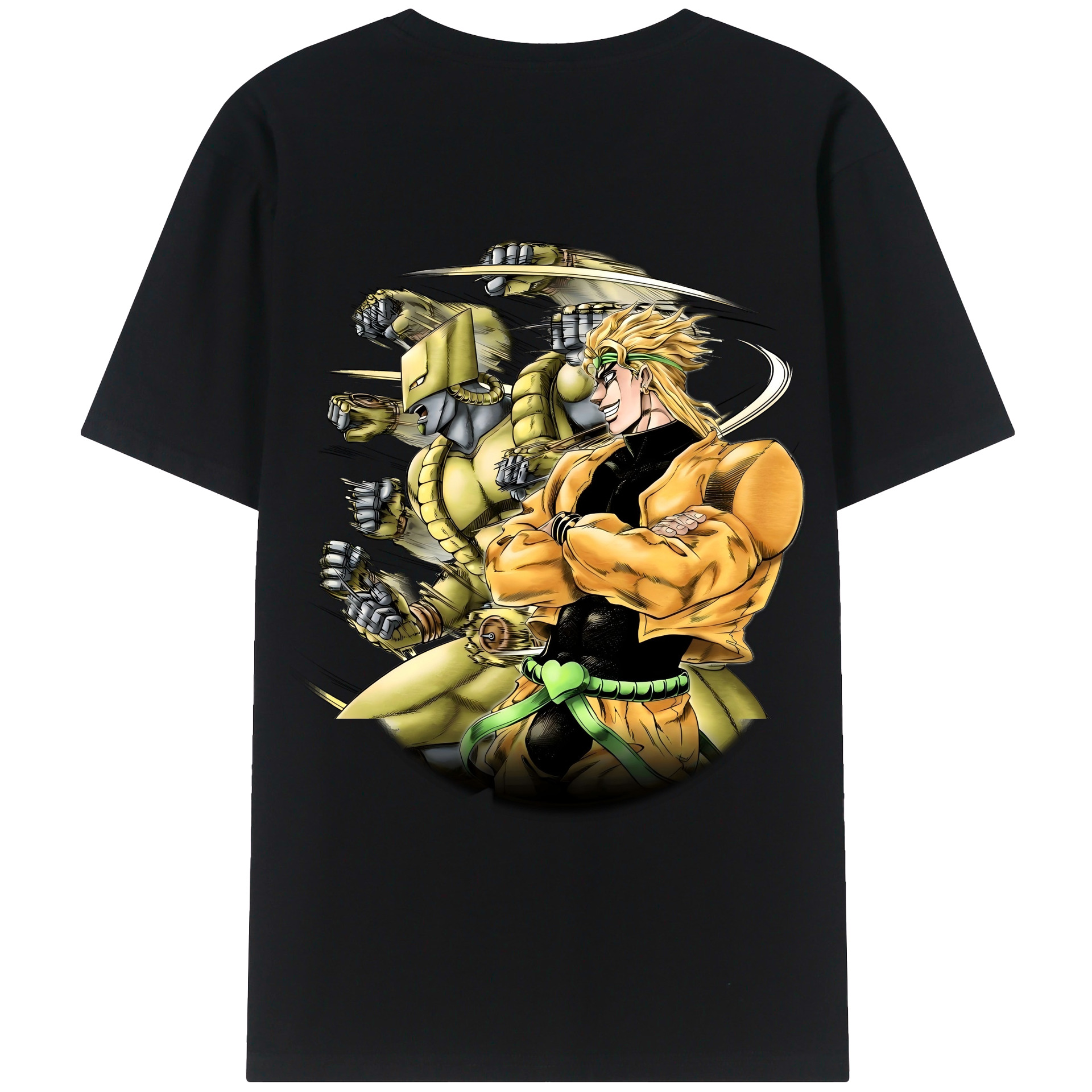 （画像用） ジョジョの奇妙な冒険 ディオ?ブランドー JoJo's Bizarre Adventure Dio Brando 綿100％ メンズ半袖Tシャツ（バックプリント） 通気性