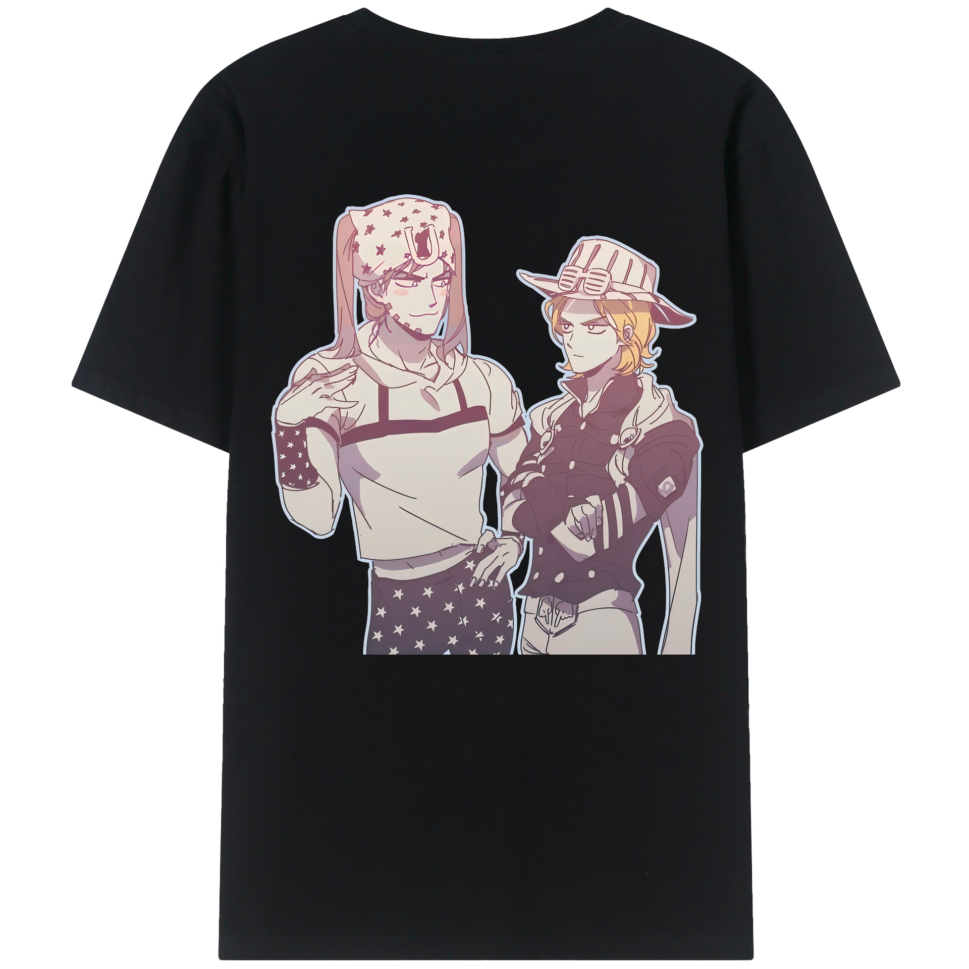 （画像用） ジョジョの奇妙な冒険 JoJo's Bizarre Adventure 綿100％ メンズ半袖Tシャツ（バックプリント） 通気性