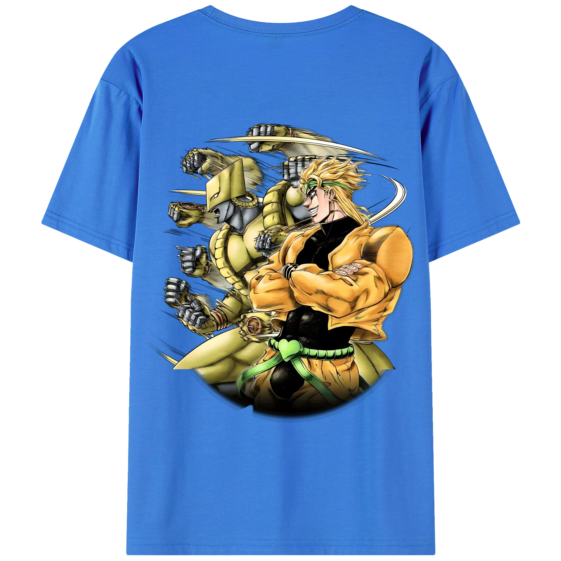 （画像用） ジョジョの奇妙な冒険 ディオ?ブランドー JoJo's Bizarre Adventure Dio Brando 綿100％ メンズ半袖Tシャツ（バックプリント） 通気性