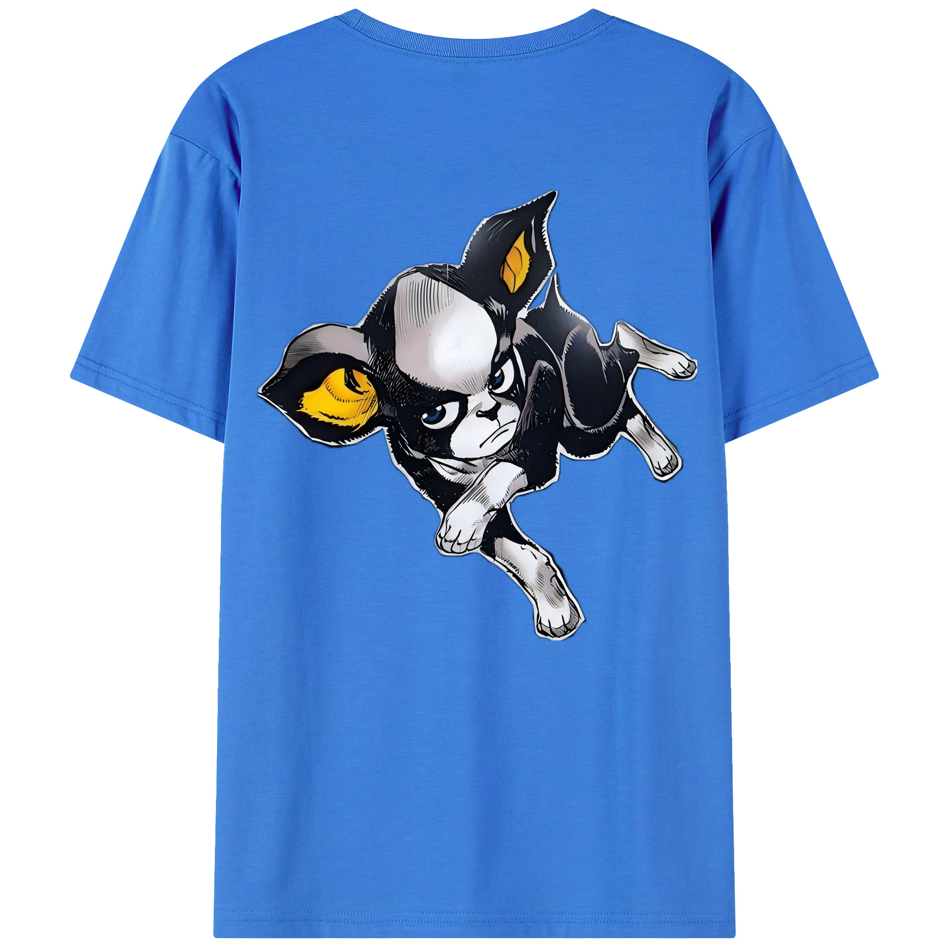 （画像用） ジョジョの奇妙な冒険 イギー JoJo's Bizarre Adventure Iggy 綿100％ メンズ半袖Tシャツ（バックプリント） 通気性