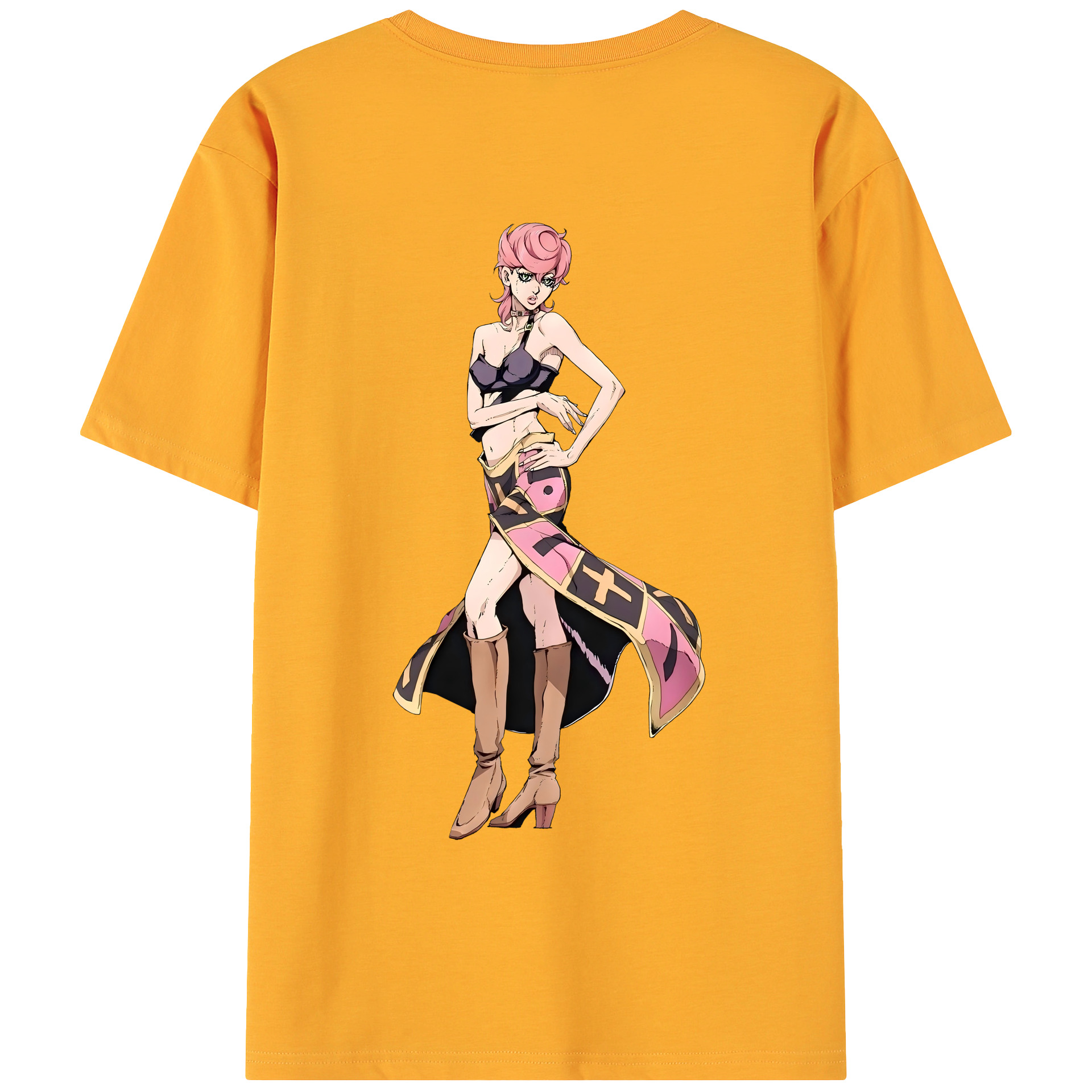 （画像用） ジョジョの奇妙な冒険 トリッシュ?ウナ JoJo's Bizarre Adventure Trish Una 綿100％ メンズ半袖Tシャツ（バックプリント） 通気性