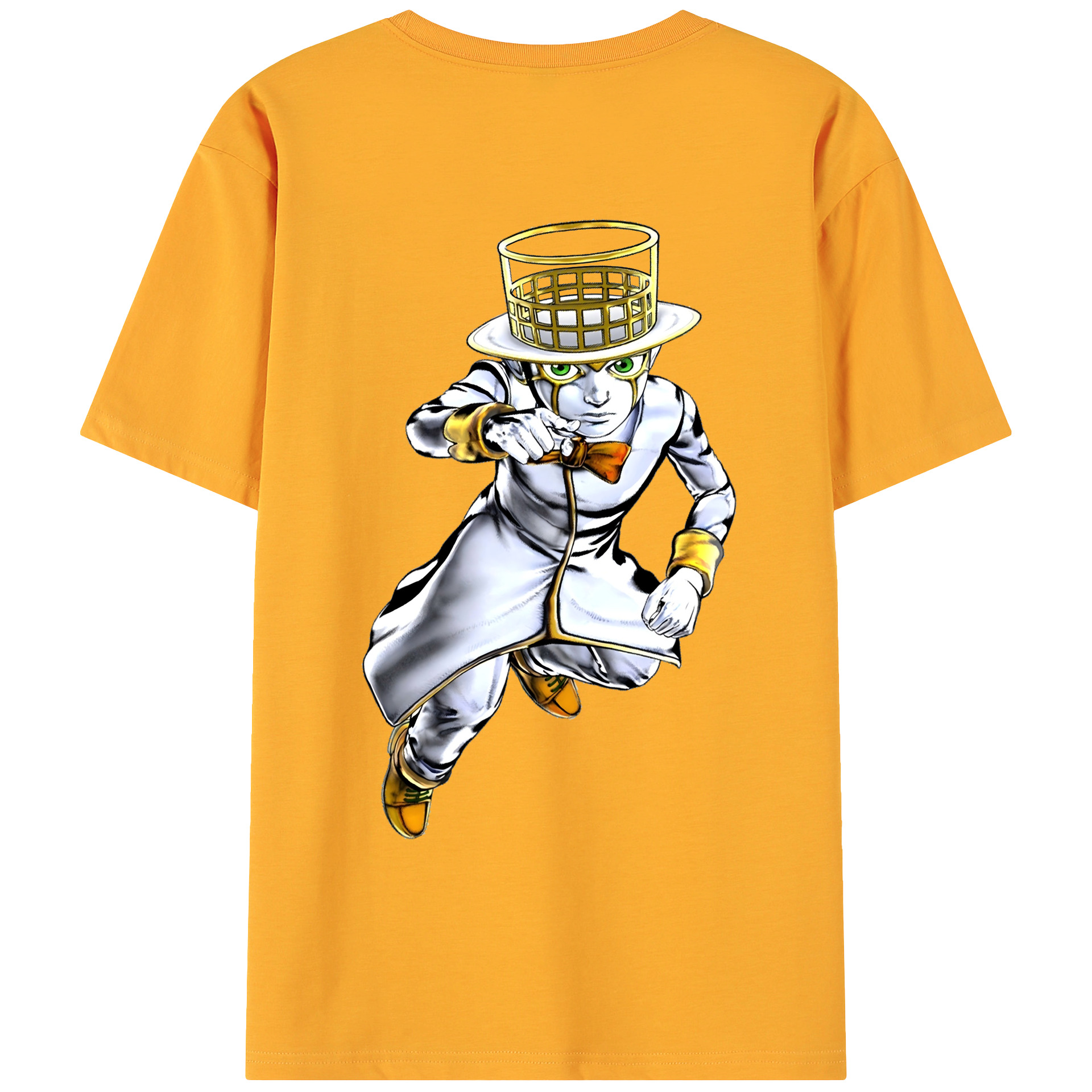 （画像用） ジョジョの奇妙な冒険 岸辺 露伴（きしべ ろはん） JoJo's Bizarre Adventure Rohan Kishibe 綿100％ メンズ半袖Tシャツ（バックプリント） 通気性
