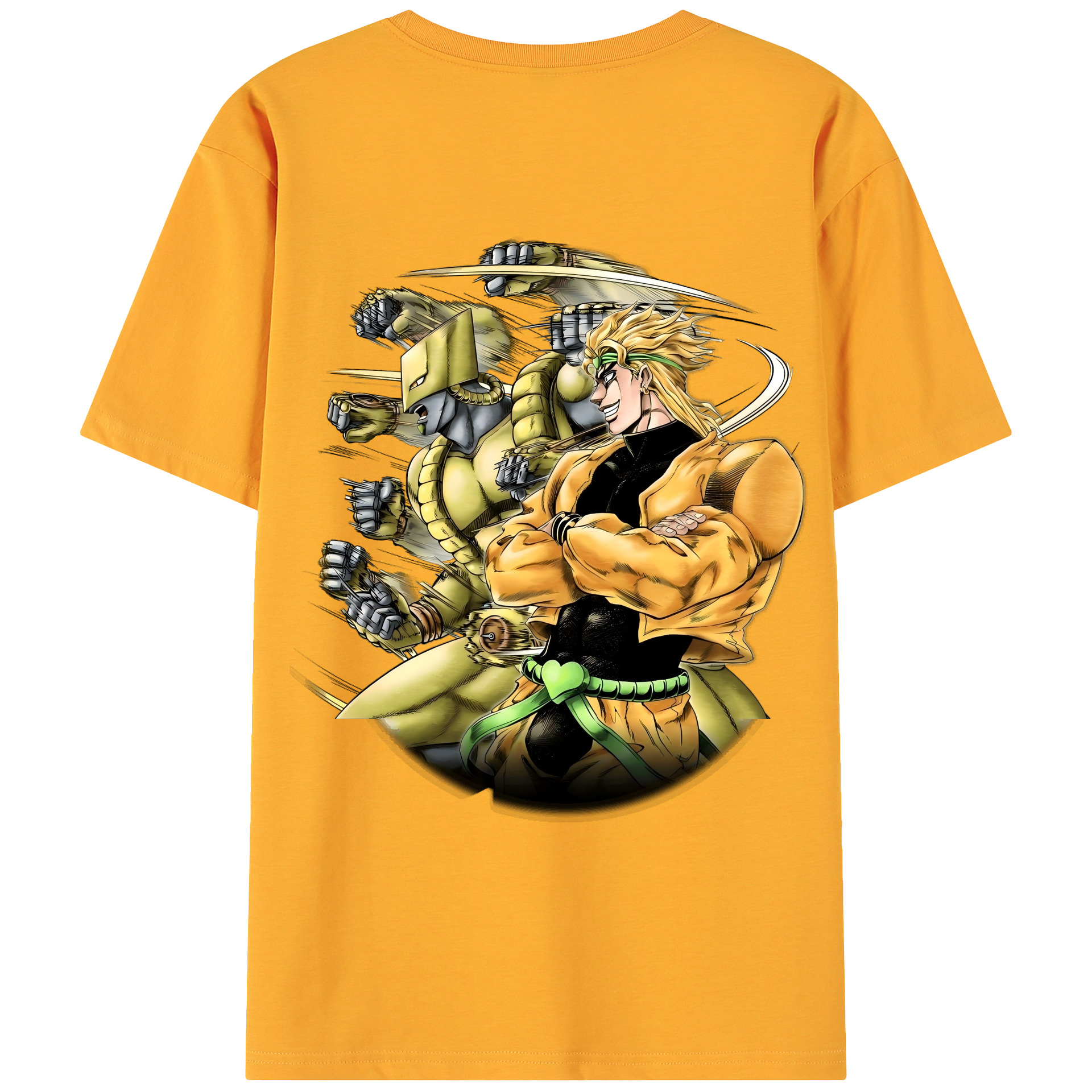 （画像用） ジョジョの奇妙な冒険 ディオ?ブランドー JoJo's Bizarre Adventure Dio Brando 綿100％ メンズ半袖Tシャツ（バックプリント） 通気性