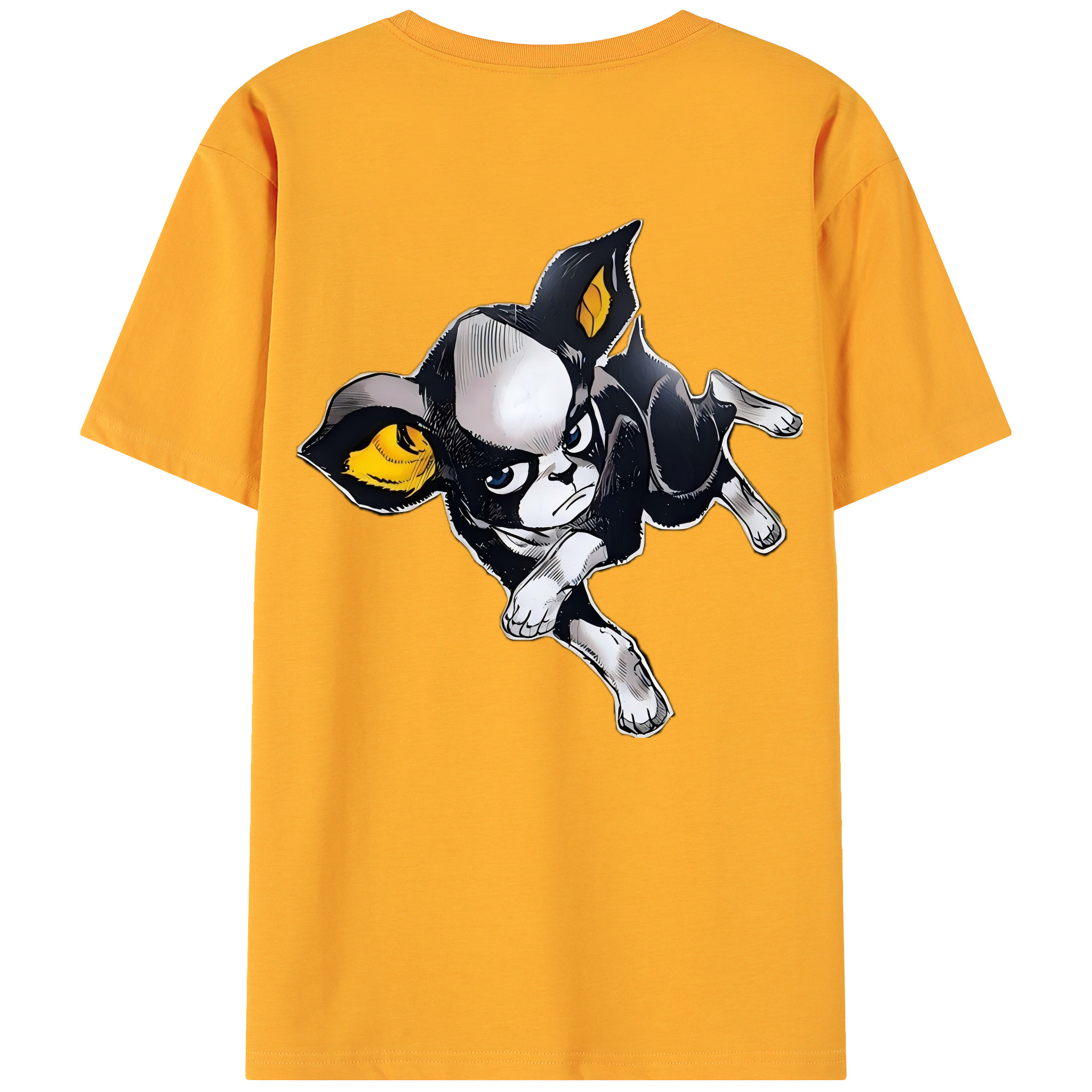 （画像用） ジョジョの奇妙な冒険 イギー JoJo's Bizarre Adventure Iggy 綿100％ メンズ半袖Tシャツ（バックプリント） 通気性