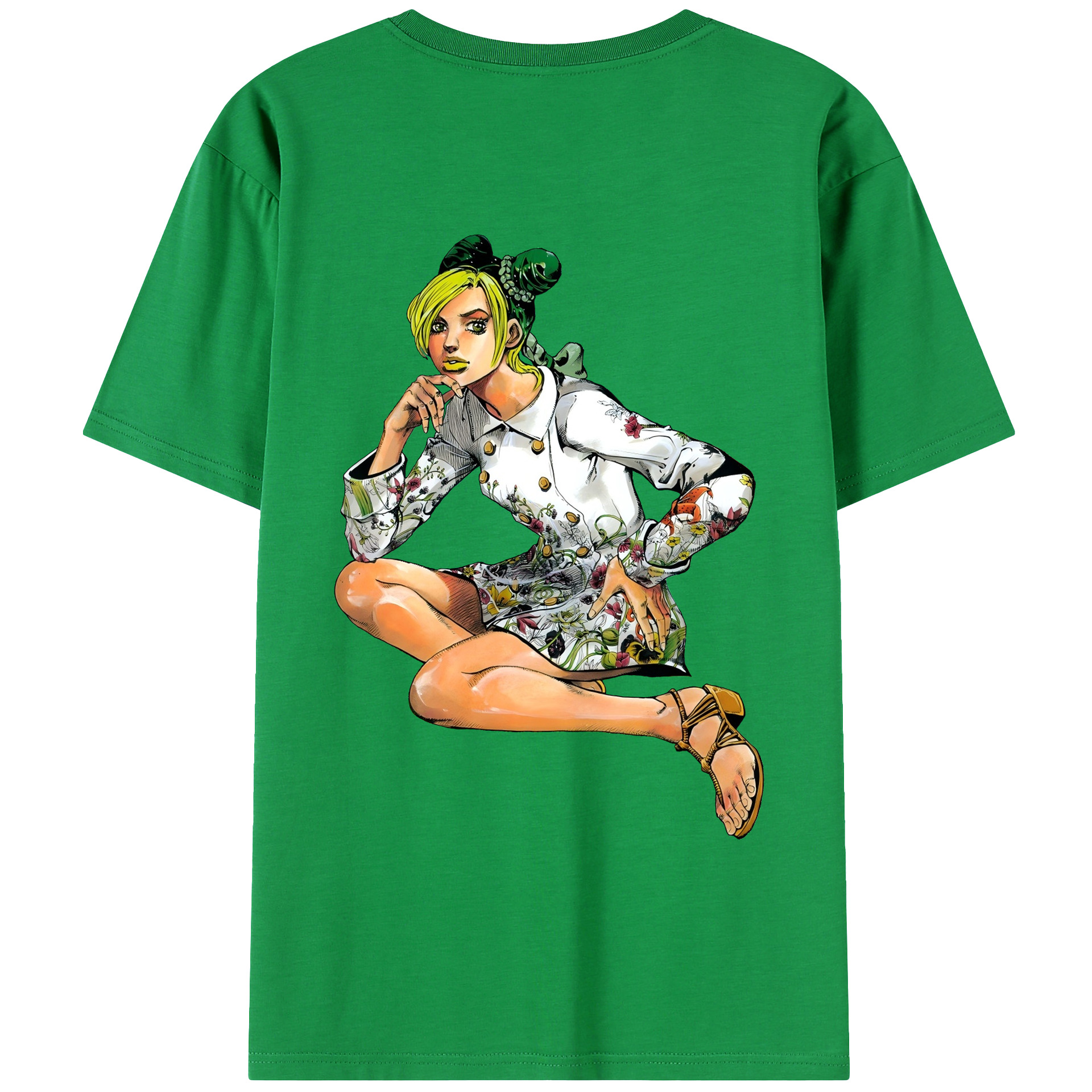 （画像用） "ジョジョの奇妙な冒険 くうじょう ジョリーン JoJo's Bizarre Adventure Jolyne Cujoh " 綿100％ メンズ半袖Tシャツ（バックプリント） 通気性