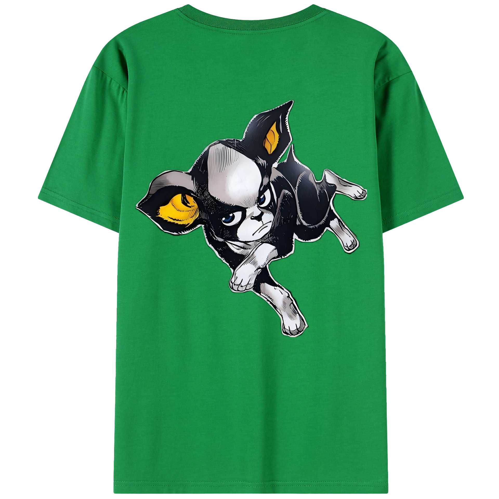 （画像用） ジョジョの奇妙な冒険 イギー JoJo's Bizarre Adventure Iggy 綿100％ メンズ半袖Tシャツ（バックプリント） 通気性