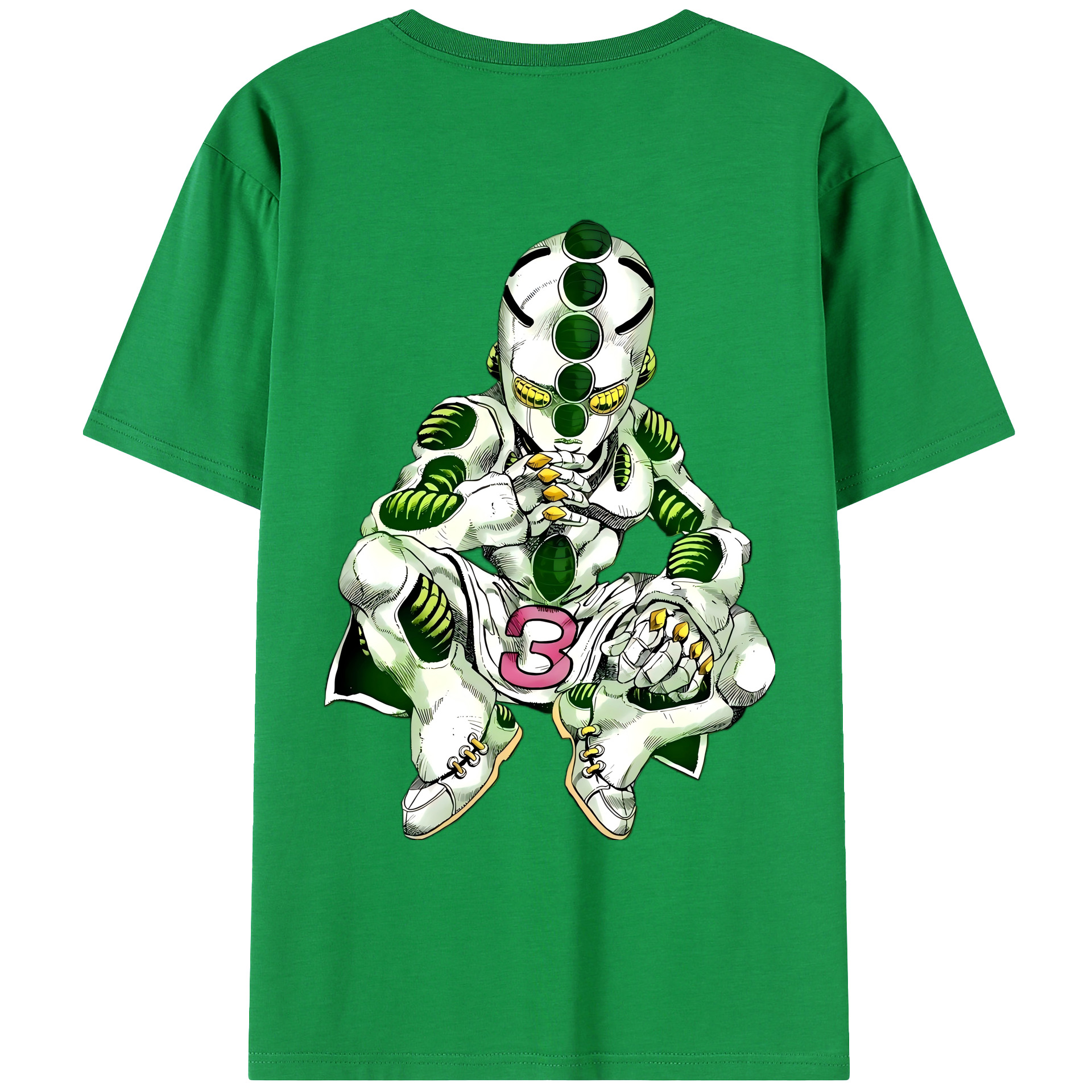 （画像用） ジョジョの奇妙な冒険 広瀨康一 JoJo's Bizarre Adventure Hirose Koichi 綿100％ メンズ半袖Tシャツ（バックプリント） 通気性
