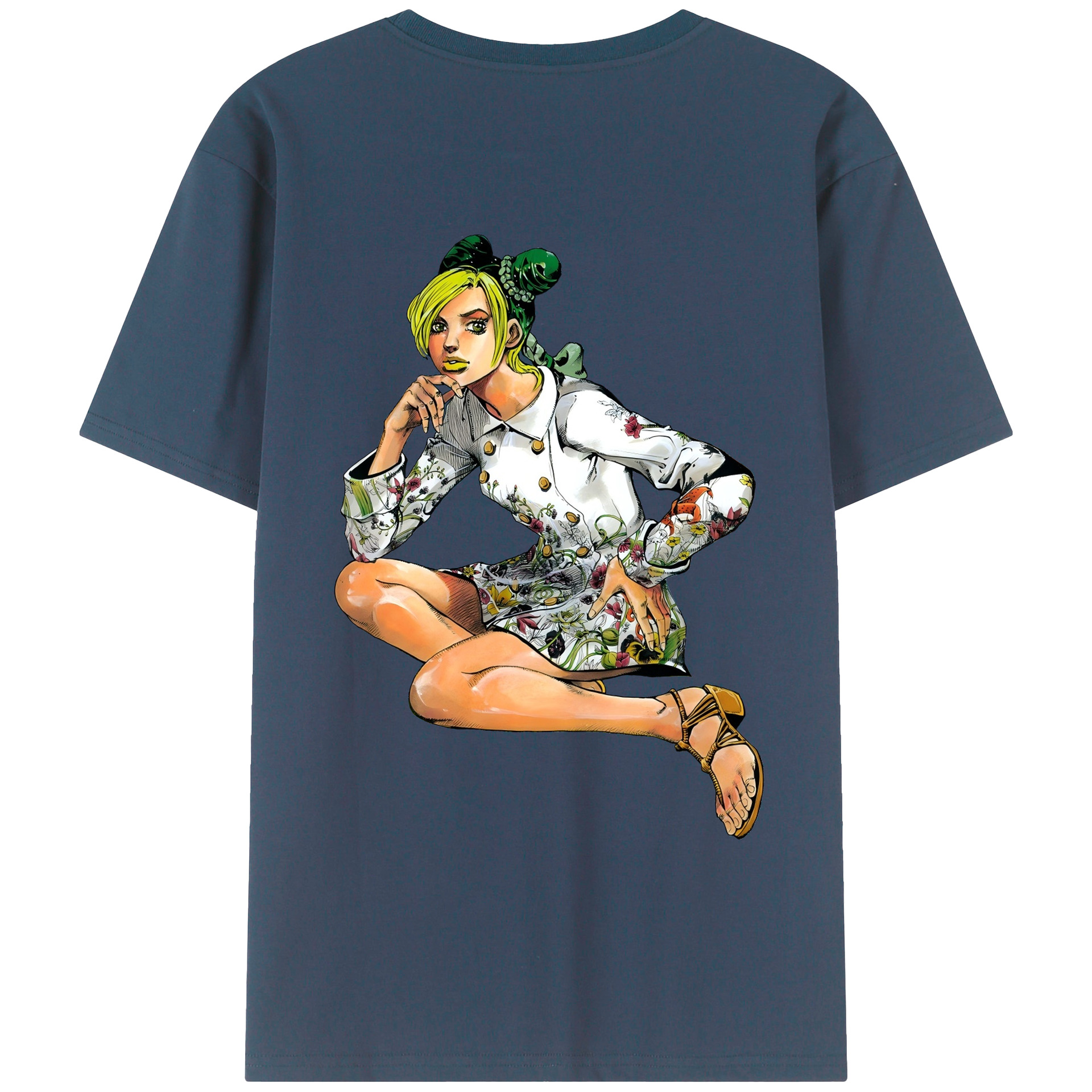 （画像用） "ジョジョの奇妙な冒険 くうじょう ジョリーン JoJo's Bizarre Adventure Jolyne Cujoh " 綿100％ メンズ半袖Tシャツ（バックプリント） 通気性