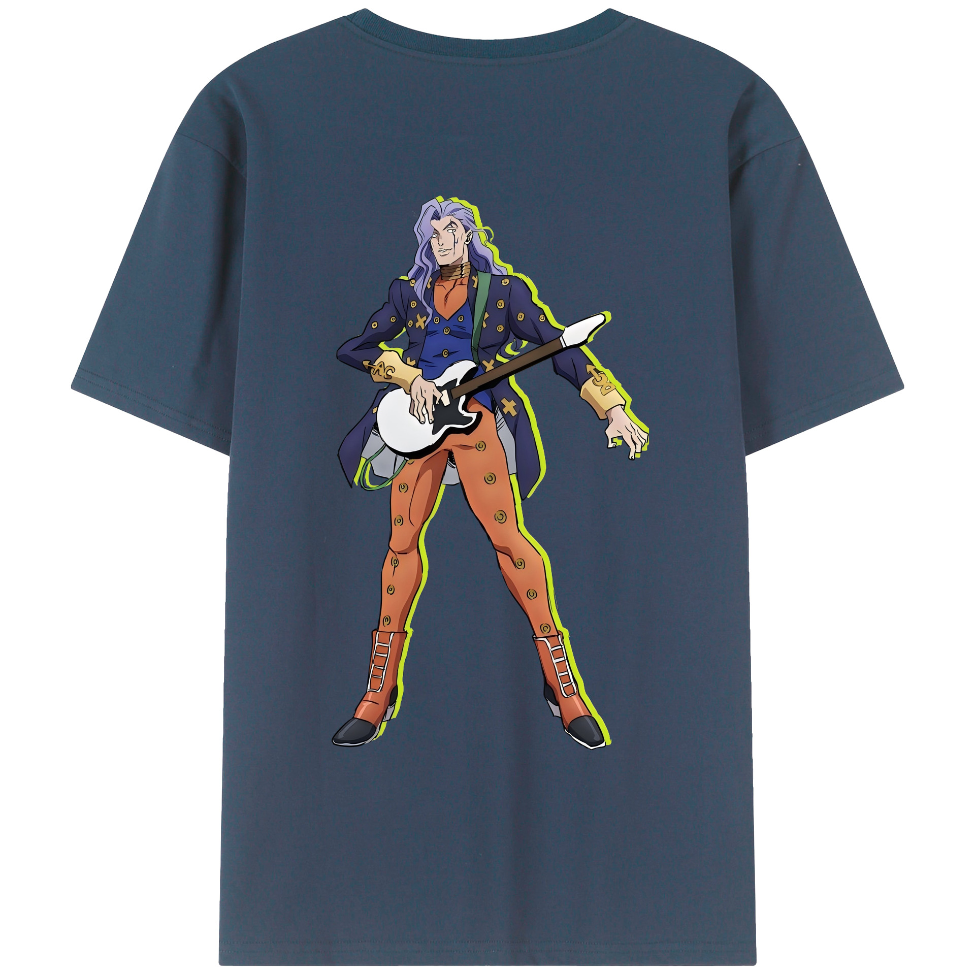 （画像用） ジョジョの奇妙な冒険 おといし あきら JoJo's Bizarre Adventure Akira Otoishi 綿100％ メンズ半袖Tシャツ（バックプリント） 通気性