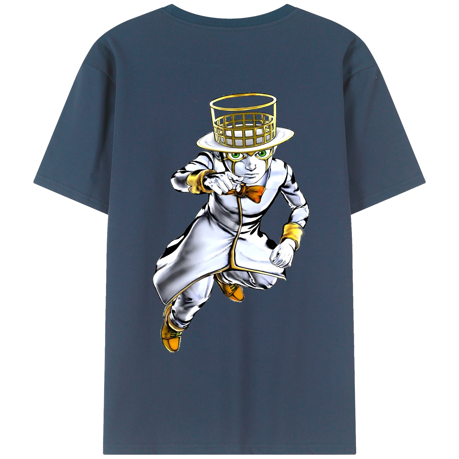 （画像用） ジョジョの奇妙な冒険 岸辺 露伴（きしべ ろはん） JoJo's Bizarre Adventure Rohan Kishibe 綿100％ メンズ半袖Tシャツ（バックプリント） 通気性