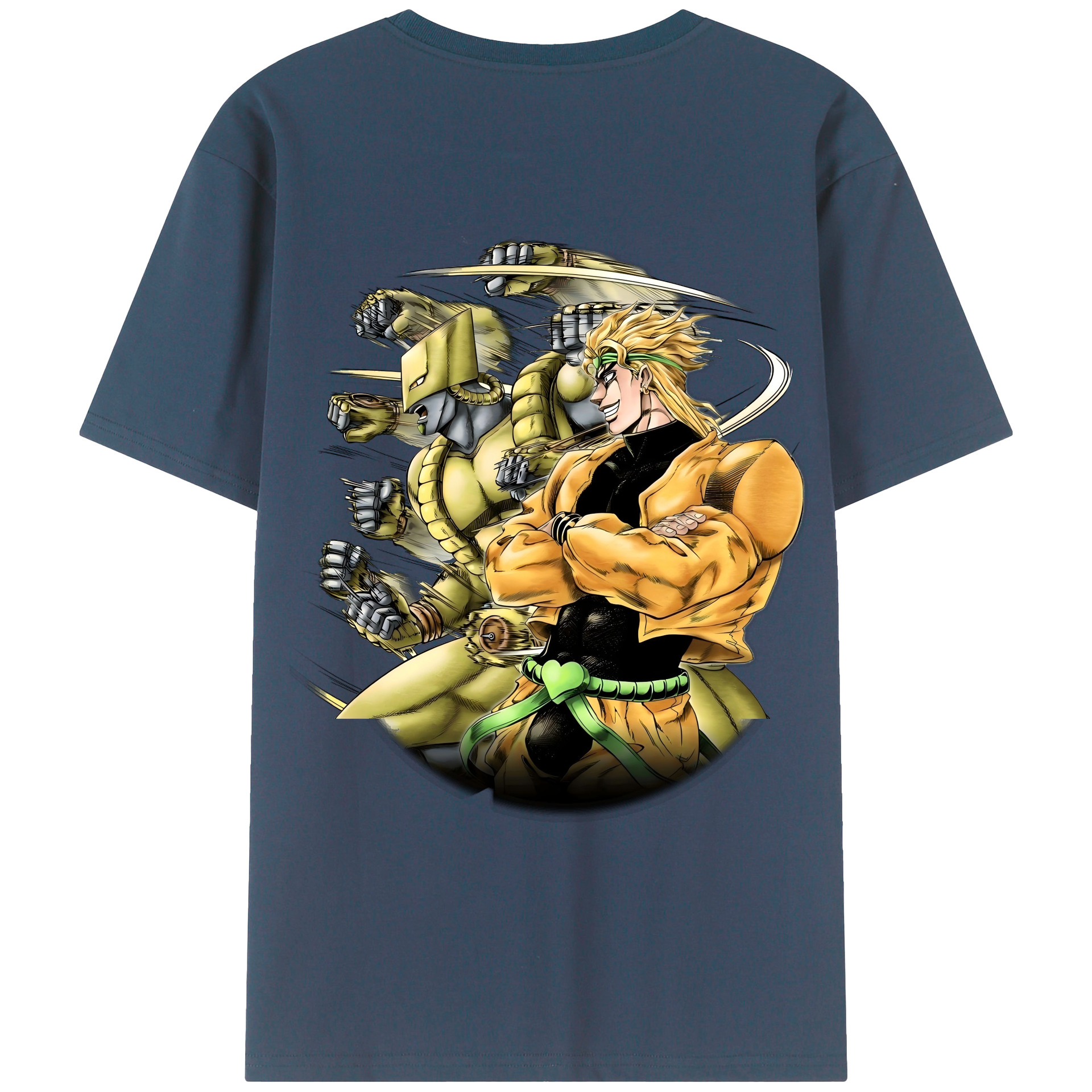 （画像用） ジョジョの奇妙な冒険 ディオ?ブランドー JoJo's Bizarre Adventure Dio Brando 綿100％ メンズ半袖Tシャツ（バックプリント） 通気性