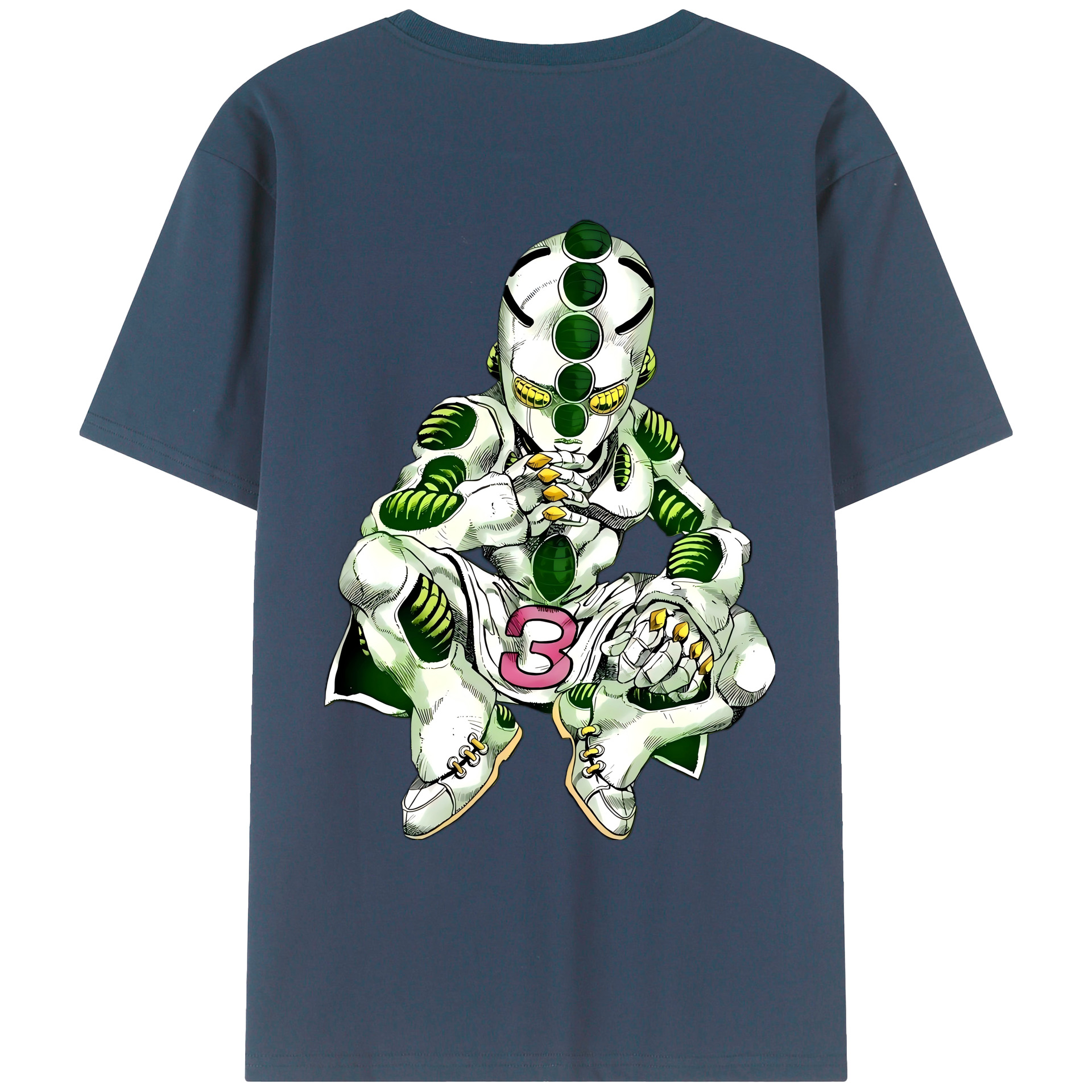 （画像用） ジョジョの奇妙な冒険 広瀨康一 JoJo's Bizarre Adventure Hirose Koichi 綿100％ メンズ半袖Tシャツ（バックプリント） 通気性