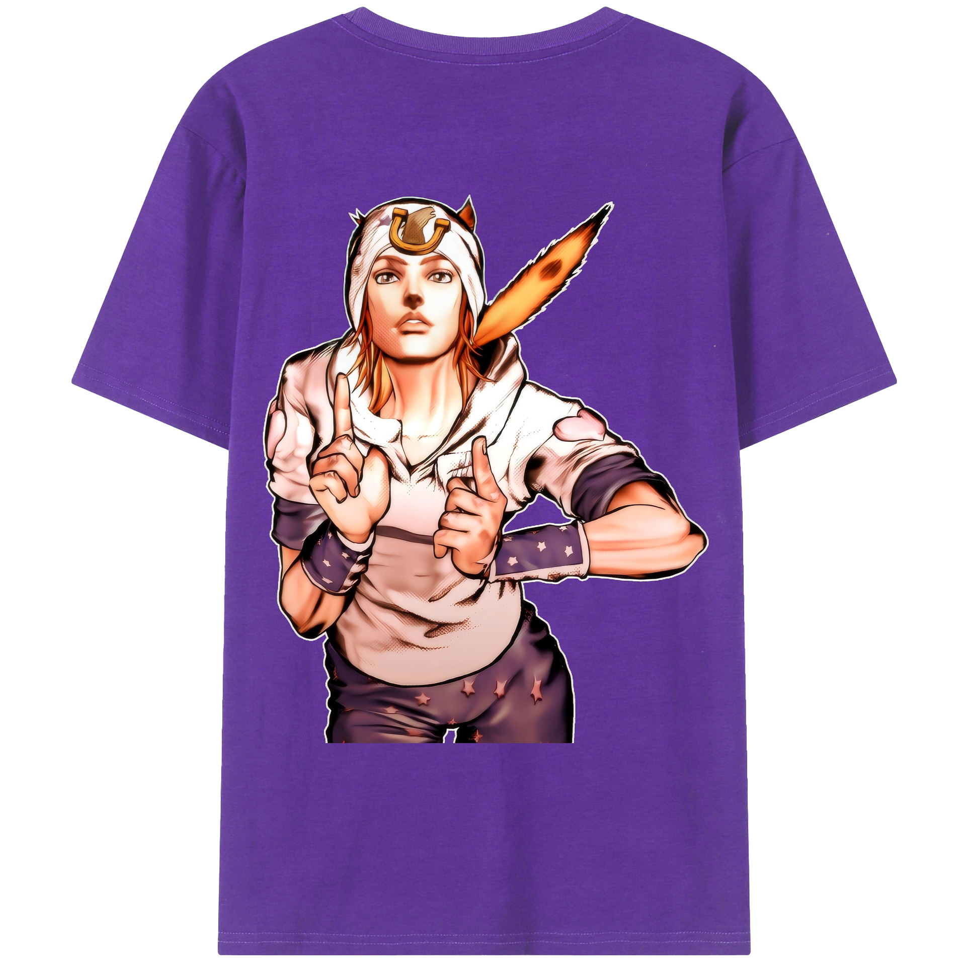 （画像用） ジョジョの奇妙な冒険 ジョナサン?ジョースター JoJo's Bizarre Adventure Jonathan Joestar 綿100％ メンズ半袖Tシャツ（バックプリント） 通気性
