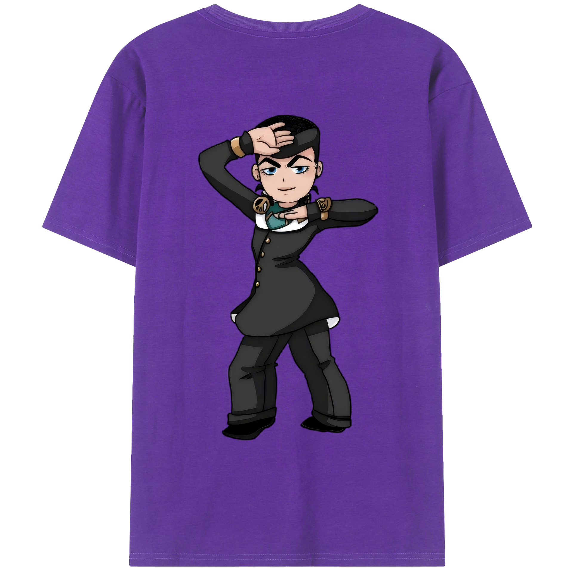 （画像用） ジョジョの奇妙な冒険 ひがしかた じょうすけ JoJo's Bizarre Adventure Higashikata Josuke 綿100％ メンズ半袖Tシャツ（バックプリント） 通気性