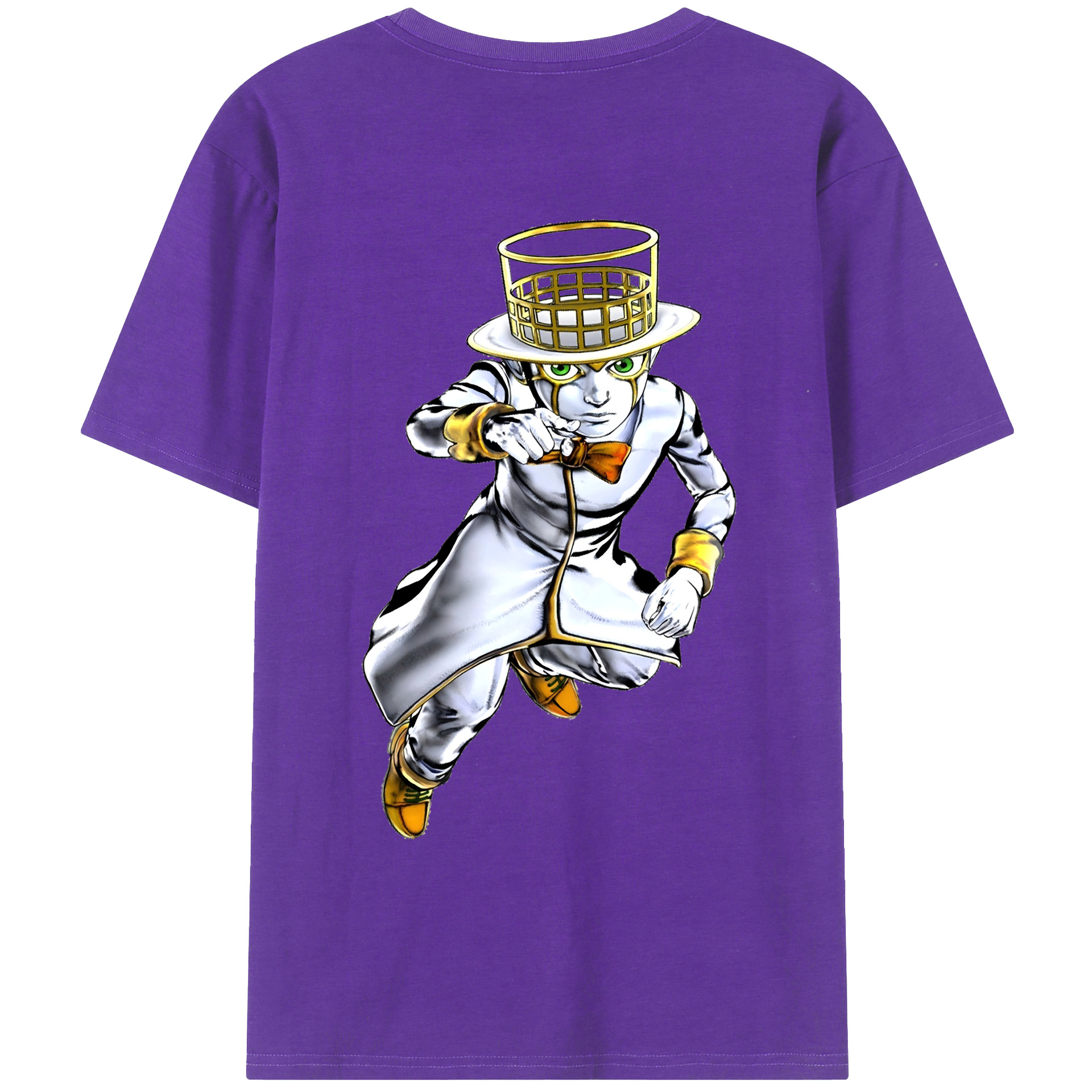 （画像用） ジョジョの奇妙な冒険 岸辺 露伴（きしべ ろはん） JoJo's Bizarre Adventure Rohan Kishibe 綿100％ メンズ半袖Tシャツ（バックプリント） 通気性