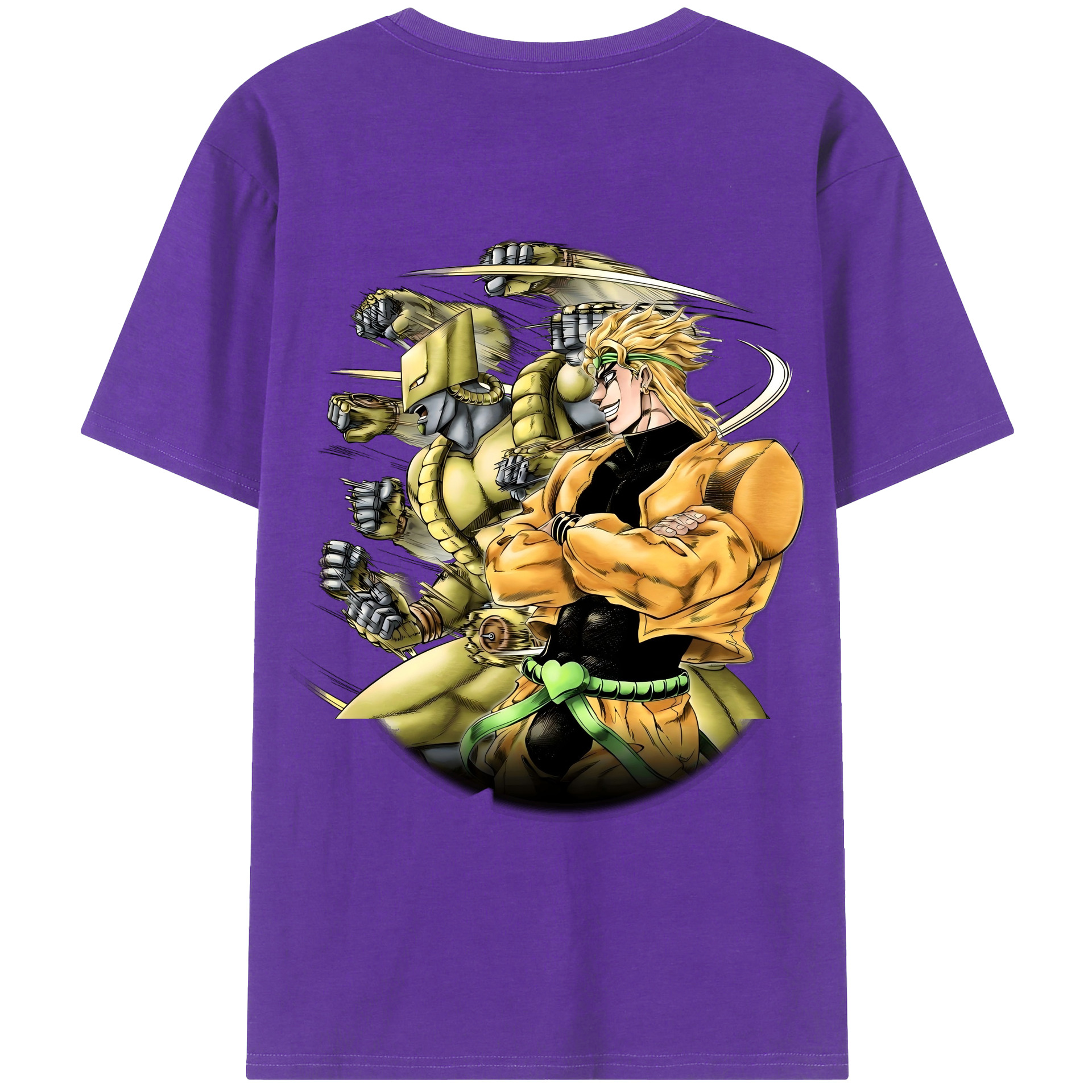 （画像用） ジョジョの奇妙な冒険 ディオ?ブランドー JoJo's Bizarre Adventure Dio Brando 綿100％ メンズ半袖Tシャツ（バックプリント） 通気性
