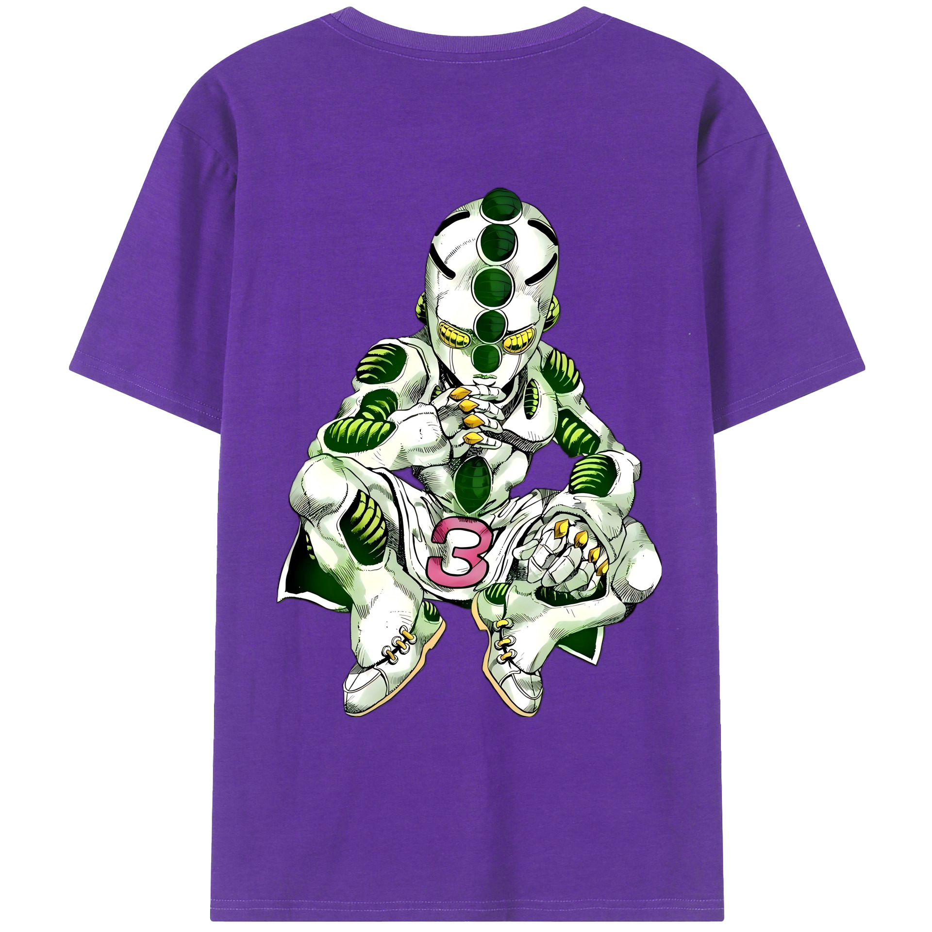 （画像用） ジョジョの奇妙な冒険 広瀨康一 JoJo's Bizarre Adventure Hirose Koichi 綿100％ メンズ半袖Tシャツ（バックプリント） 通気性