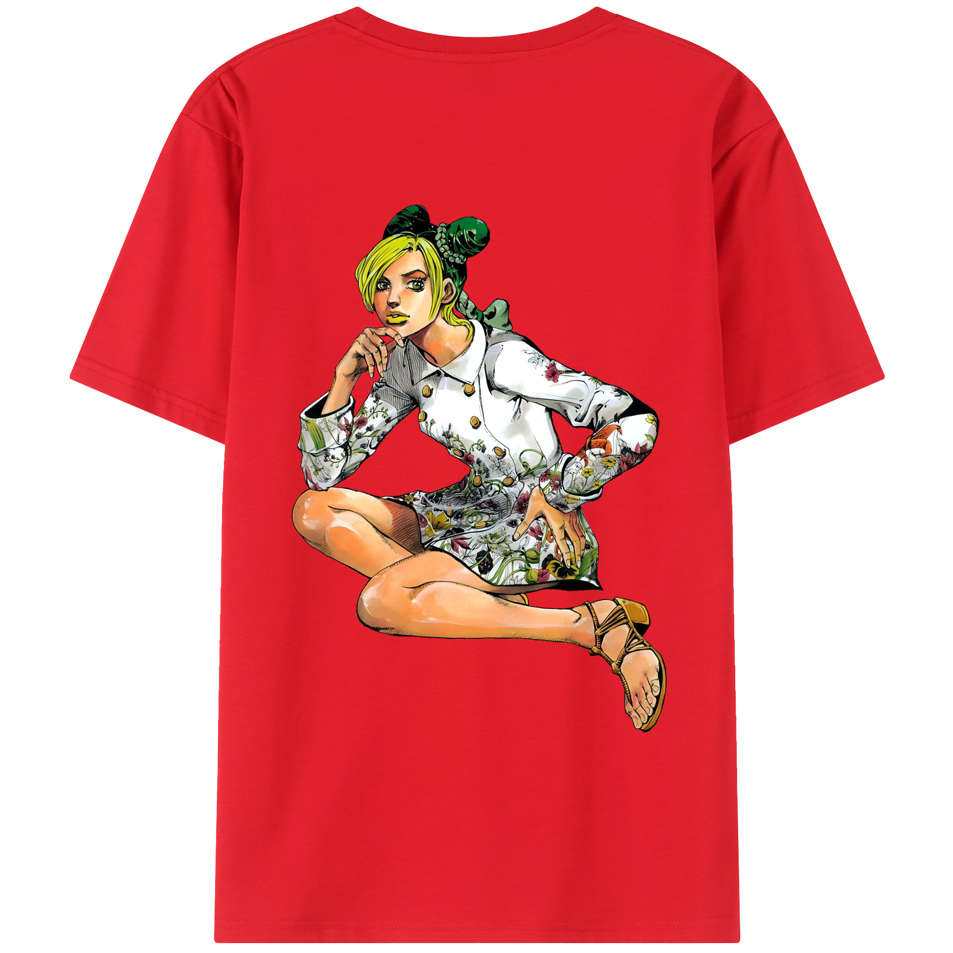 （画像用） "ジョジョの奇妙な冒険 くうじょう ジョリーン JoJo's Bizarre Adventure Jolyne Cujoh " 綿100％ メンズ半袖Tシャツ（バックプリント） 通気性