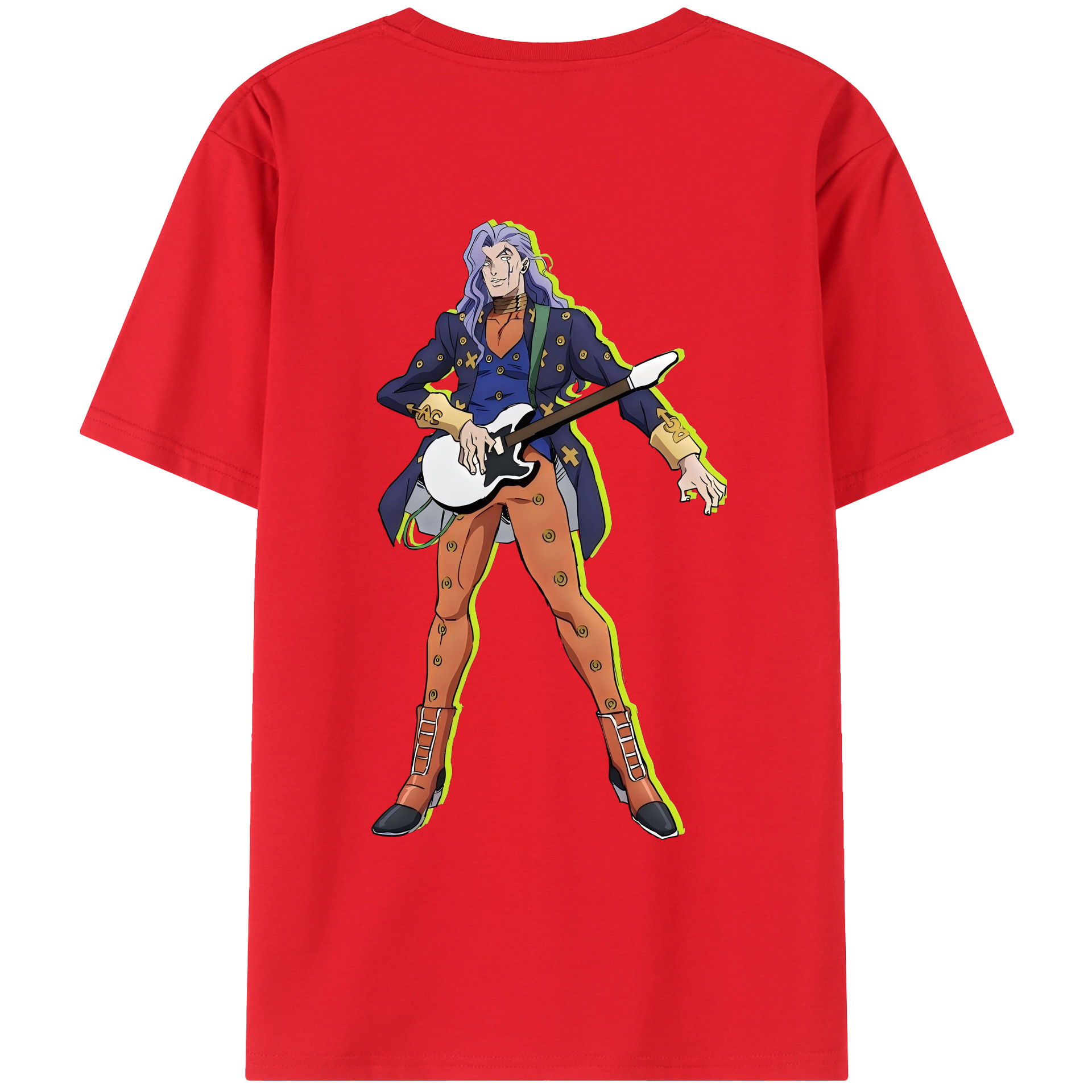（画像用） ジョジョの奇妙な冒険 おといし あきら JoJo's Bizarre Adventure Akira Otoishi 綿100％ メンズ半袖Tシャツ（バックプリント） 通気性